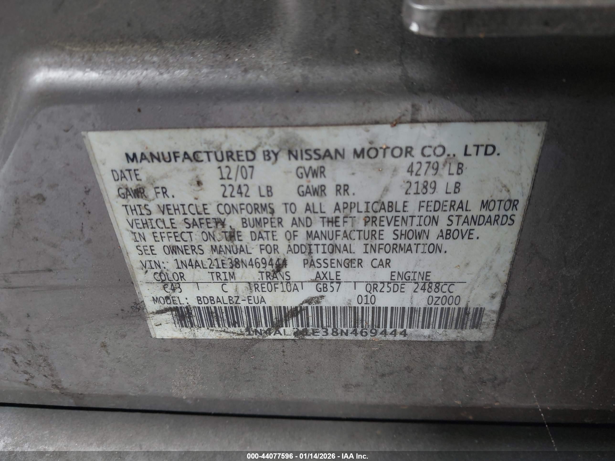 NISSAN ALTIMA image 9