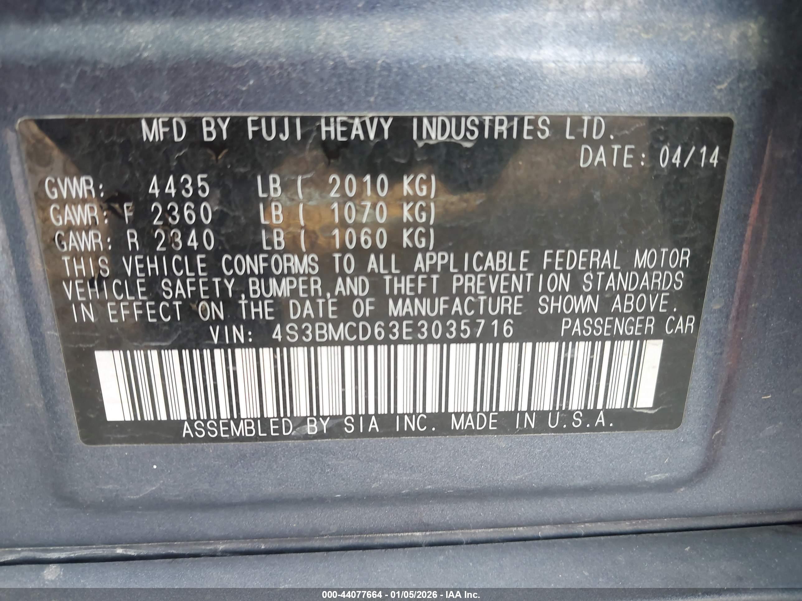 SUBARU LEGACY image 9