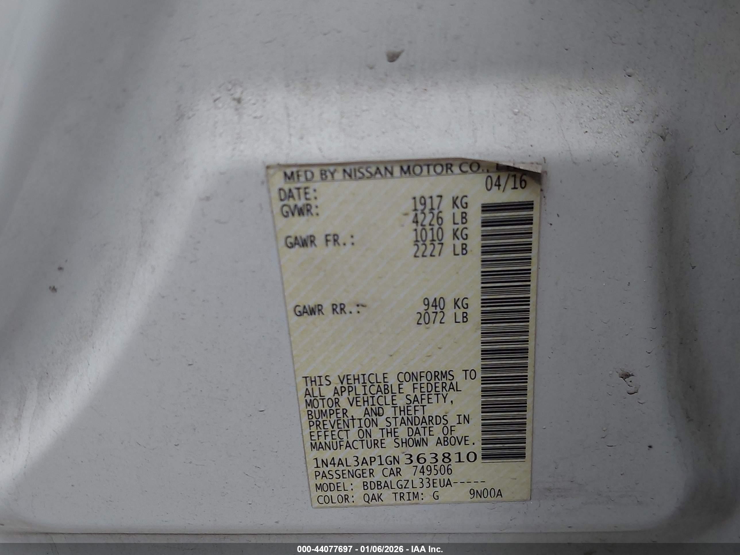 NISSAN ALTIMA image 9