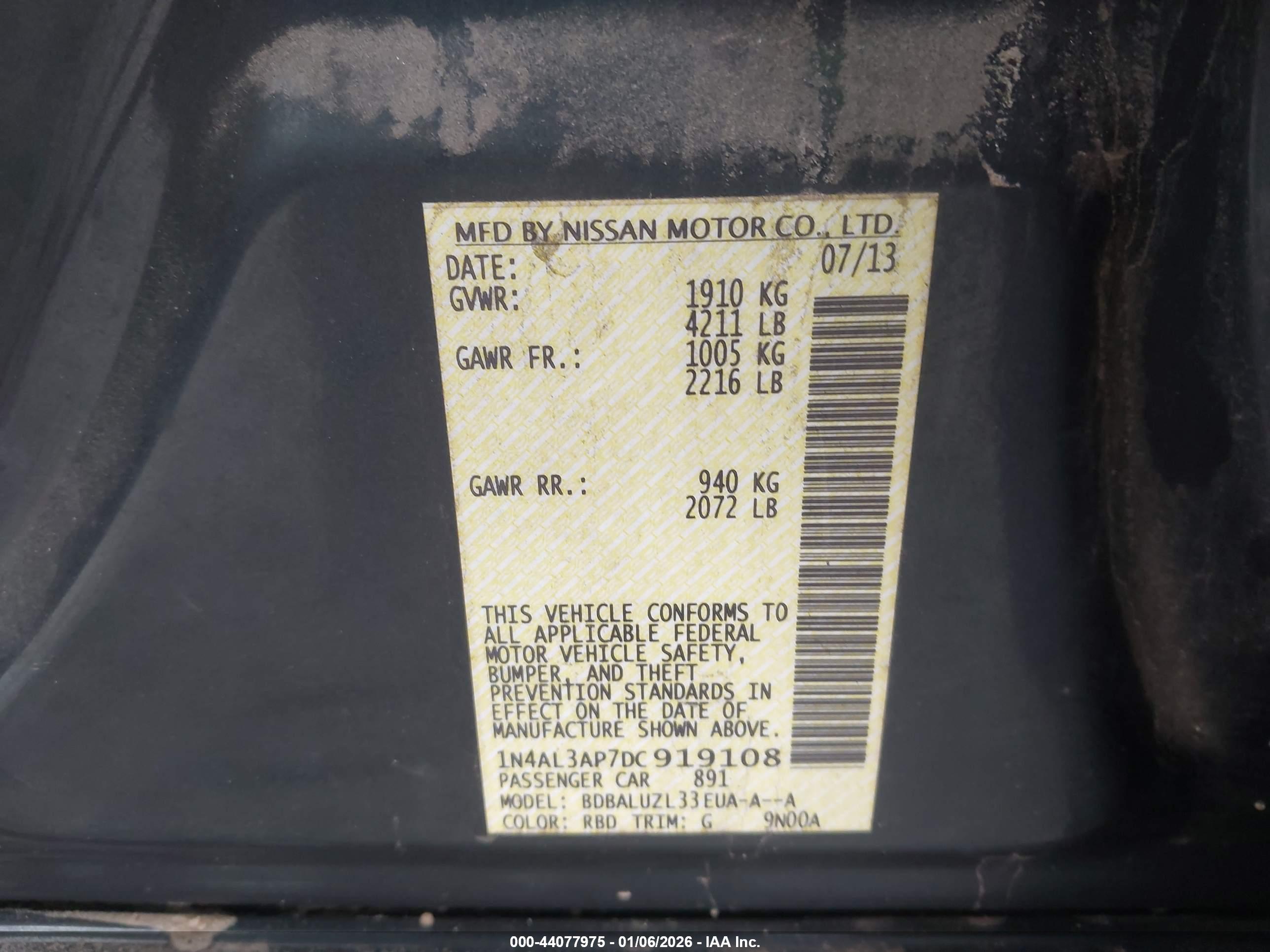 NISSAN ALTIMA image 9