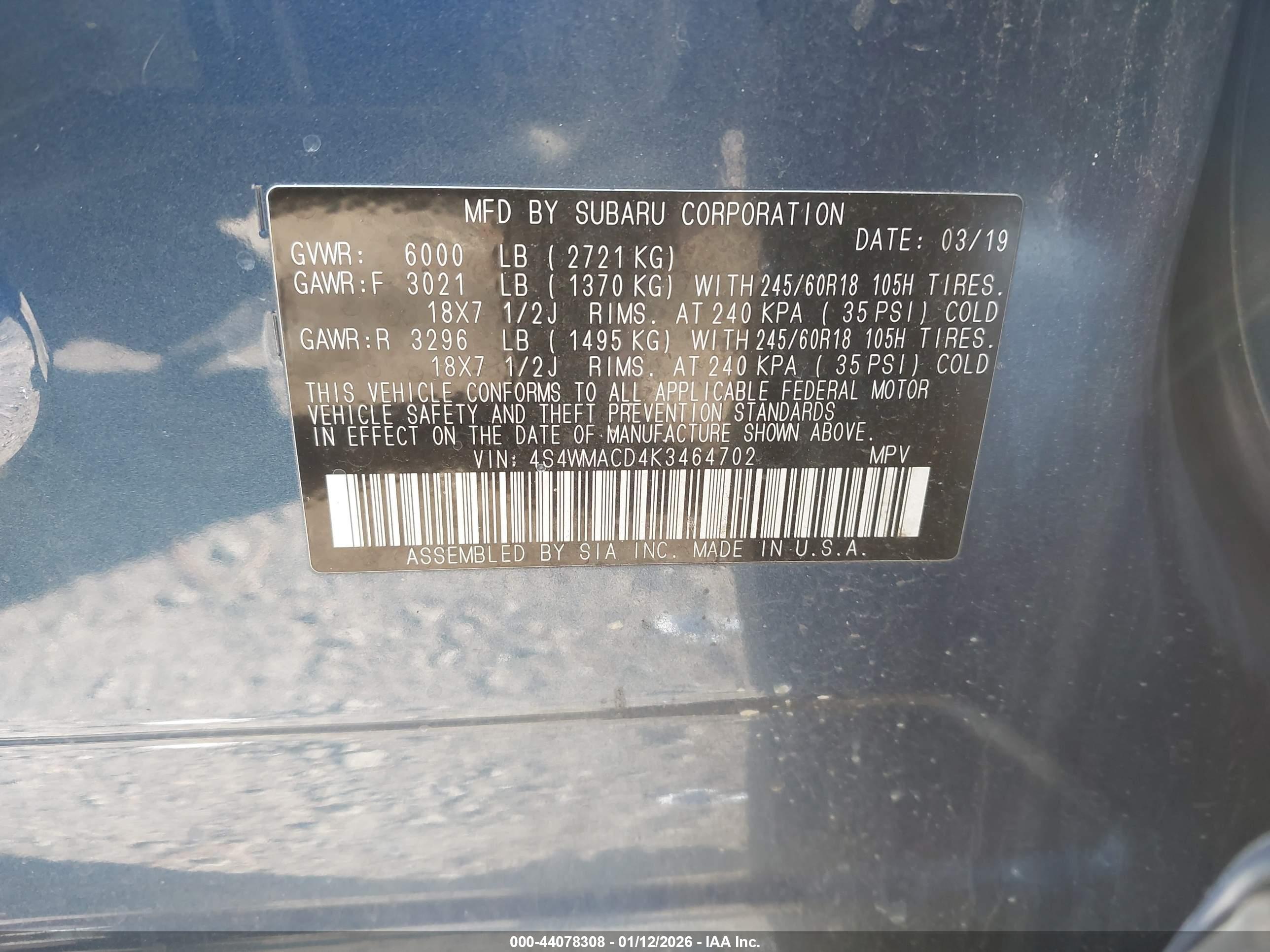 SUBARU ASCENT image 9