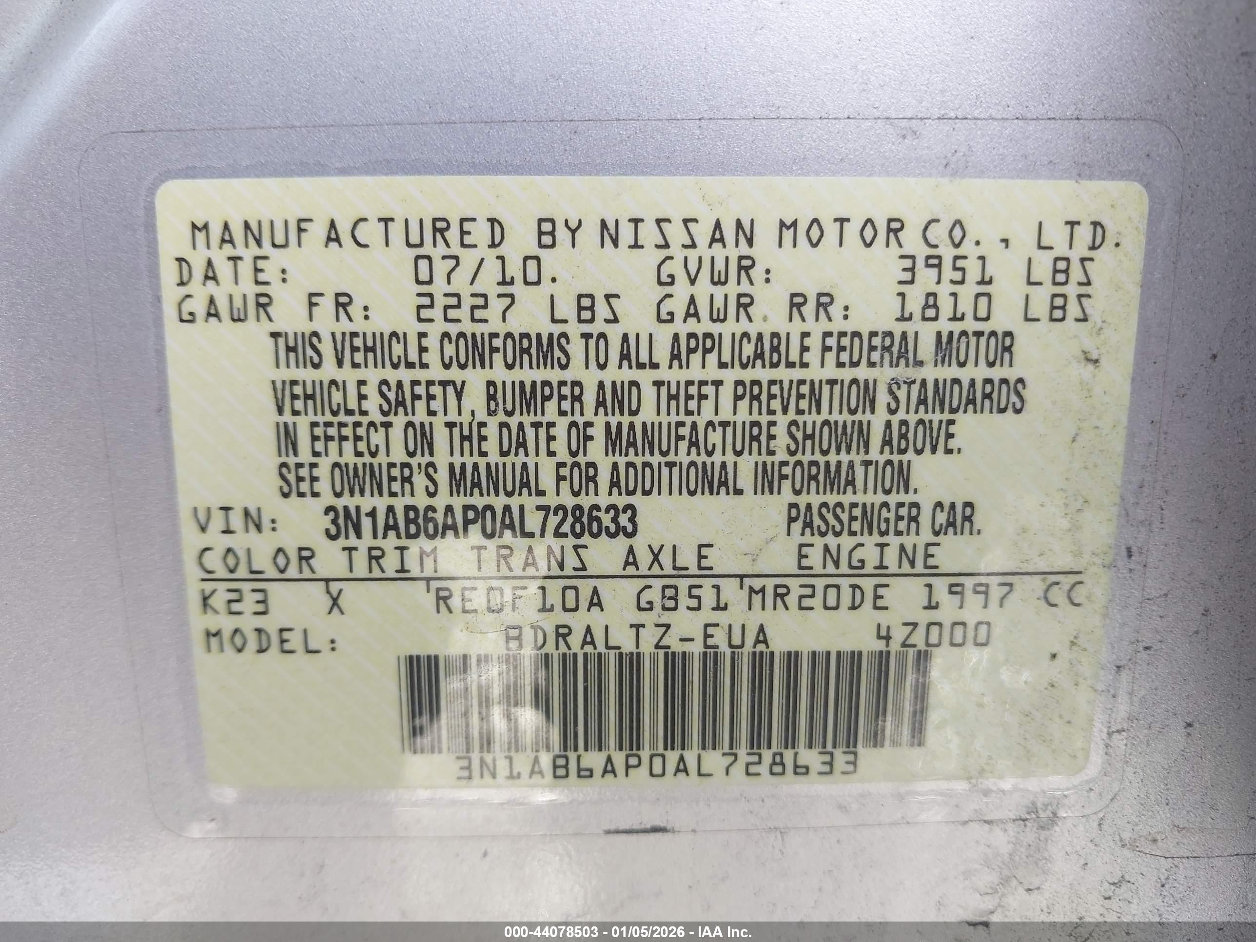 NISSAN SENTRA image 9