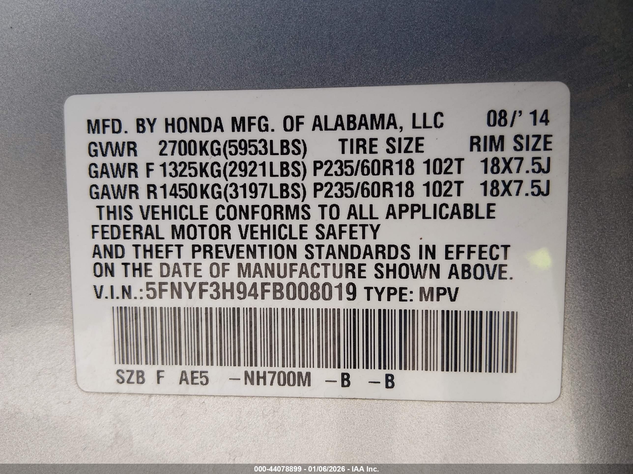 HONDA PILOT image 9