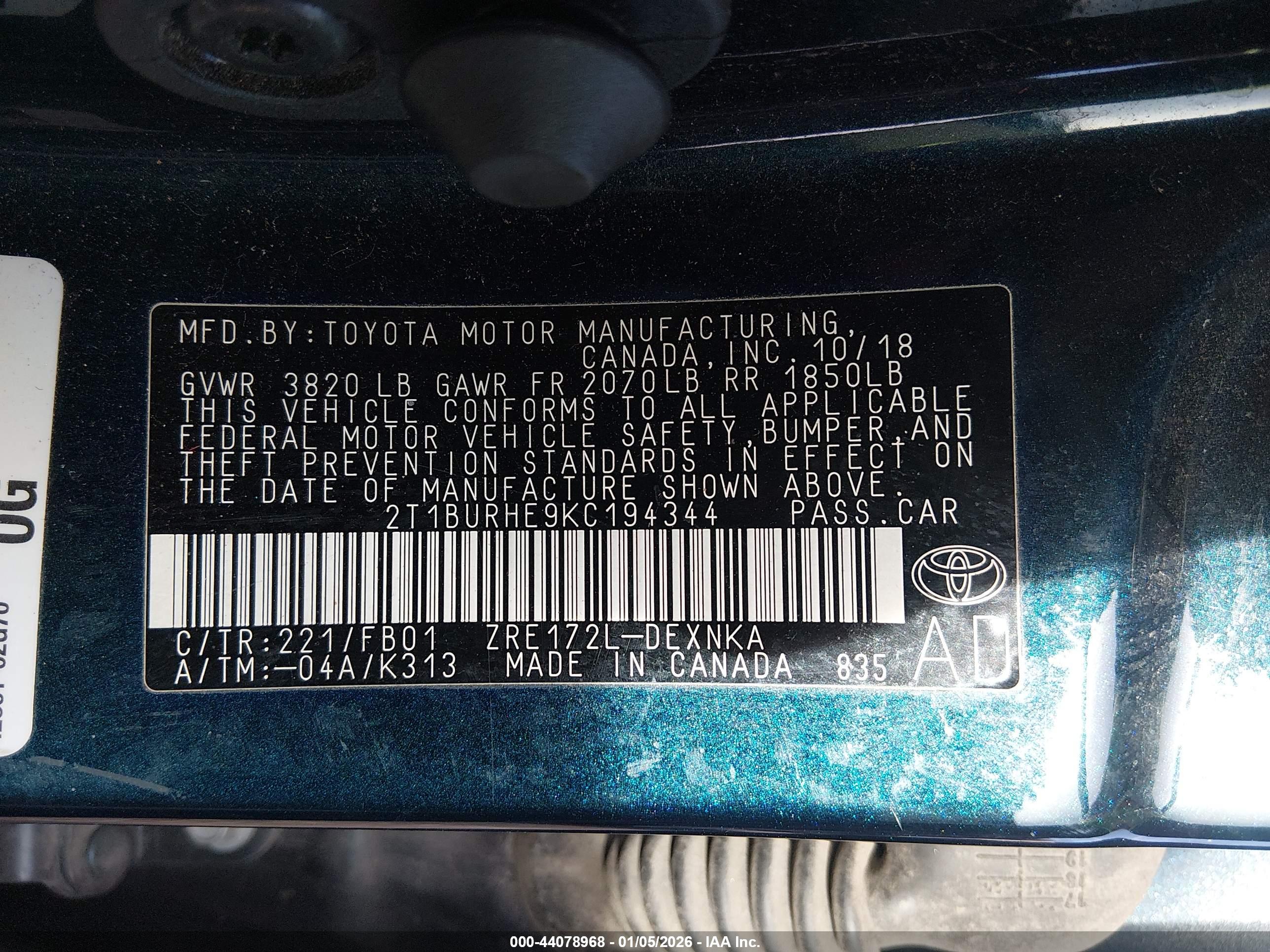 TOYOTA COROLLA image 9