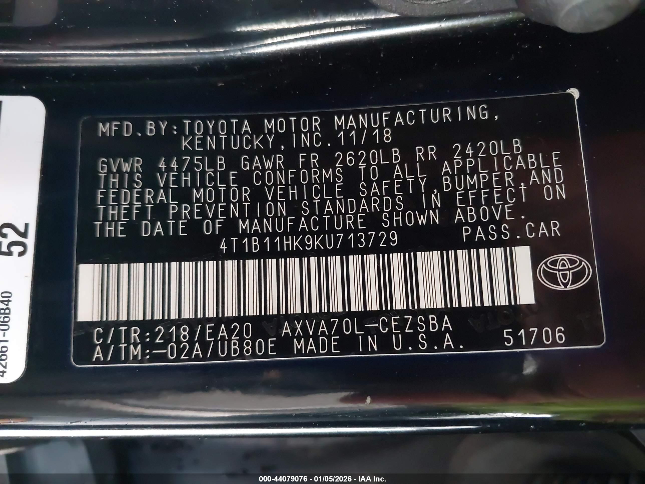 TOYOTA CAMRY image 9