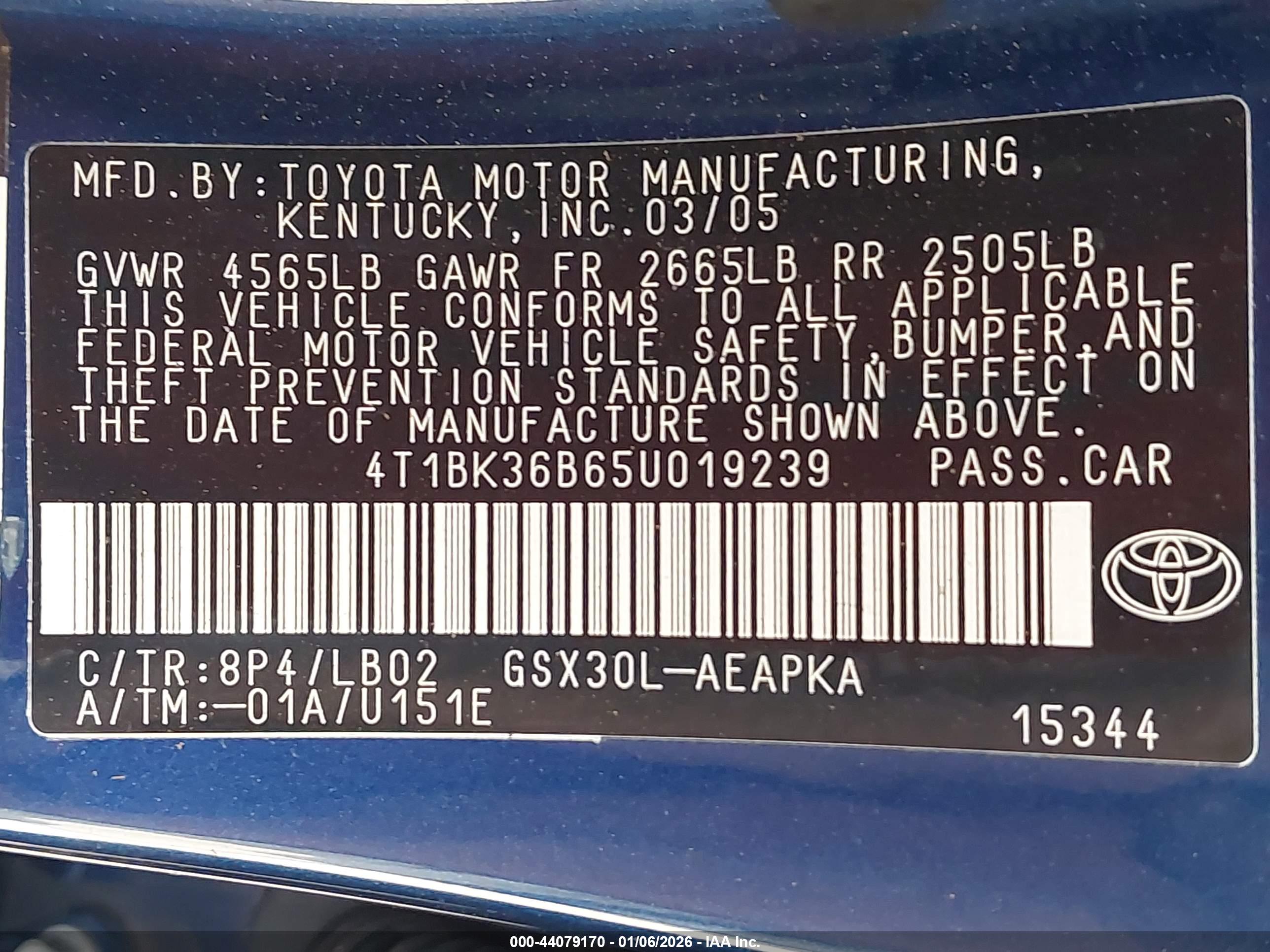 TOYOTA AVALON image 9