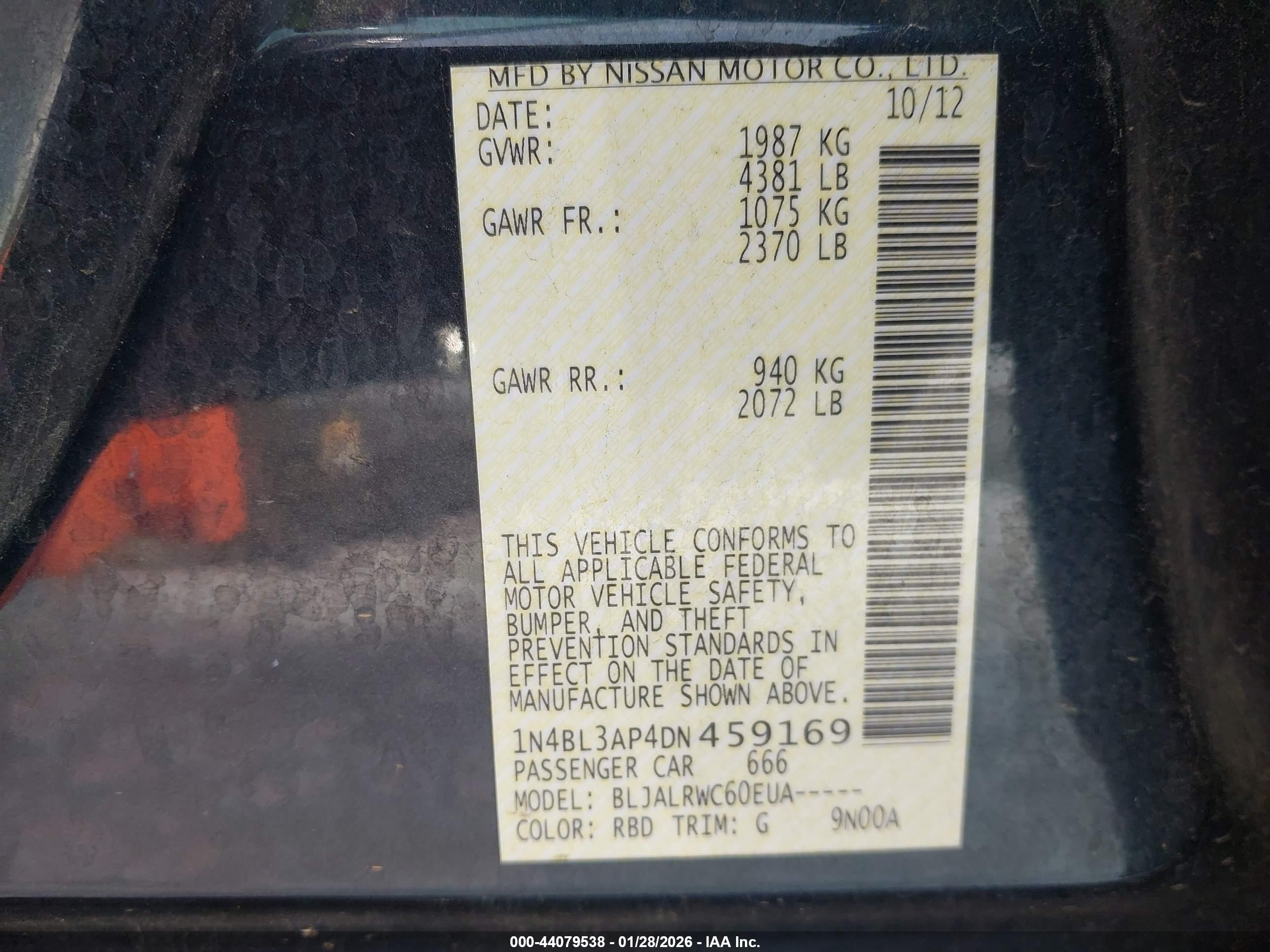 NISSAN ALTIMA image 9
