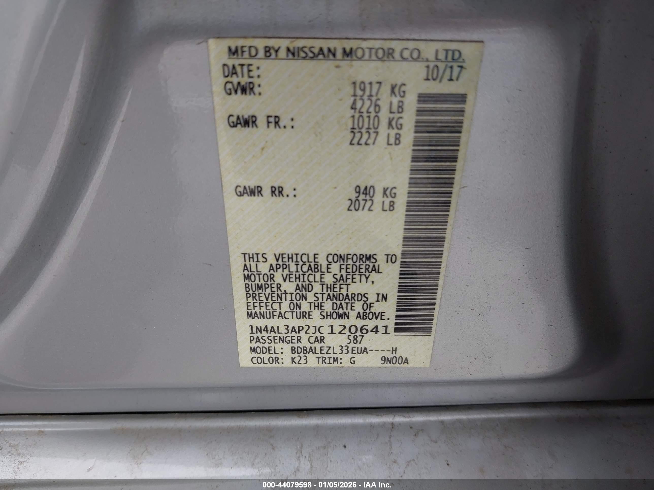 NISSAN ALTIMA image 9