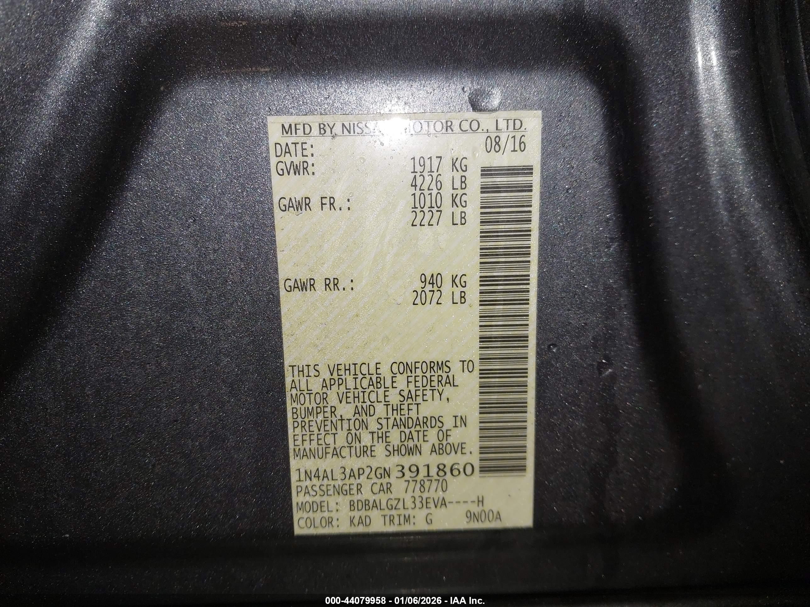 NISSAN ALTIMA image 9