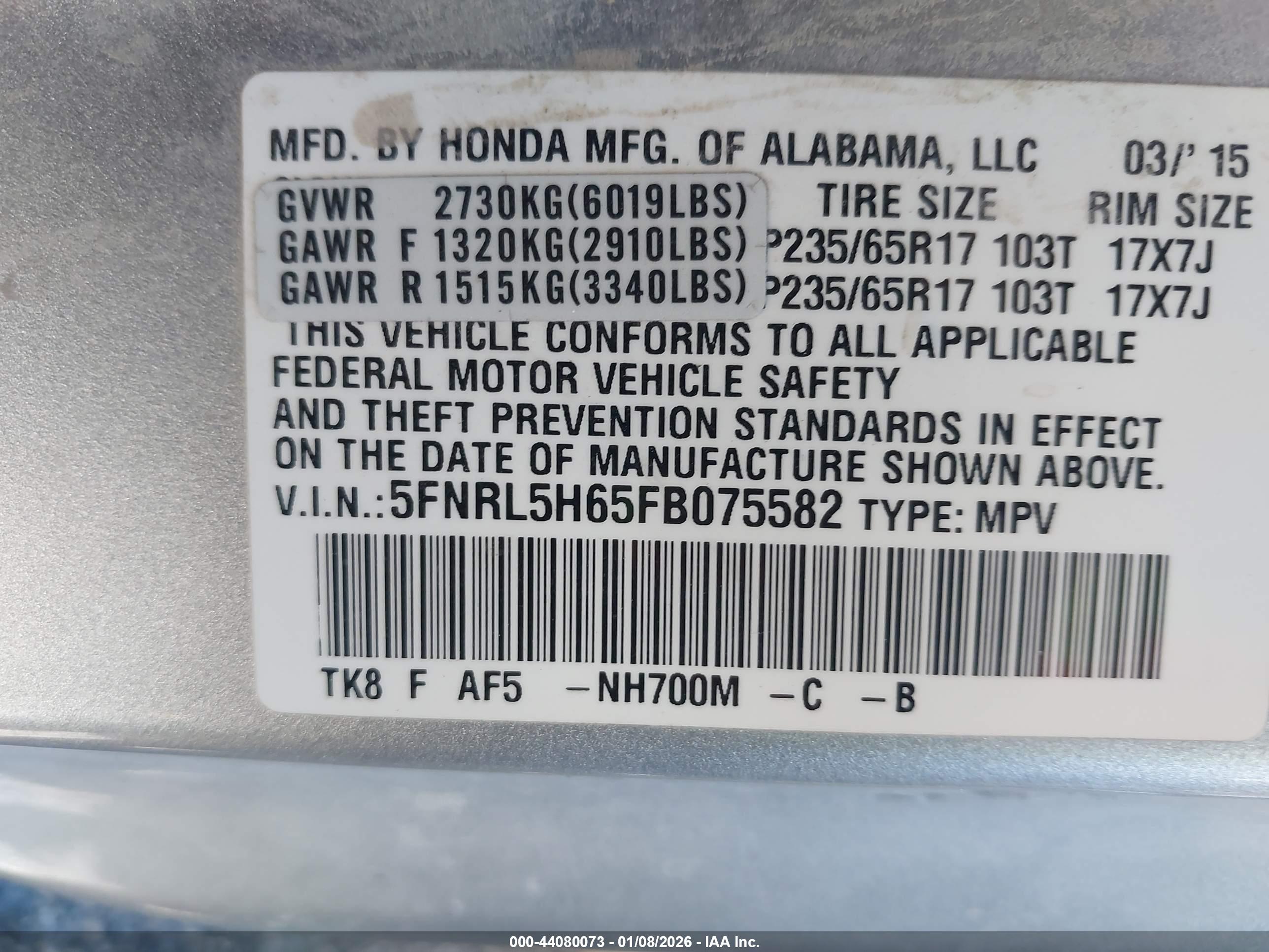 HONDA ODYSSEY image 9