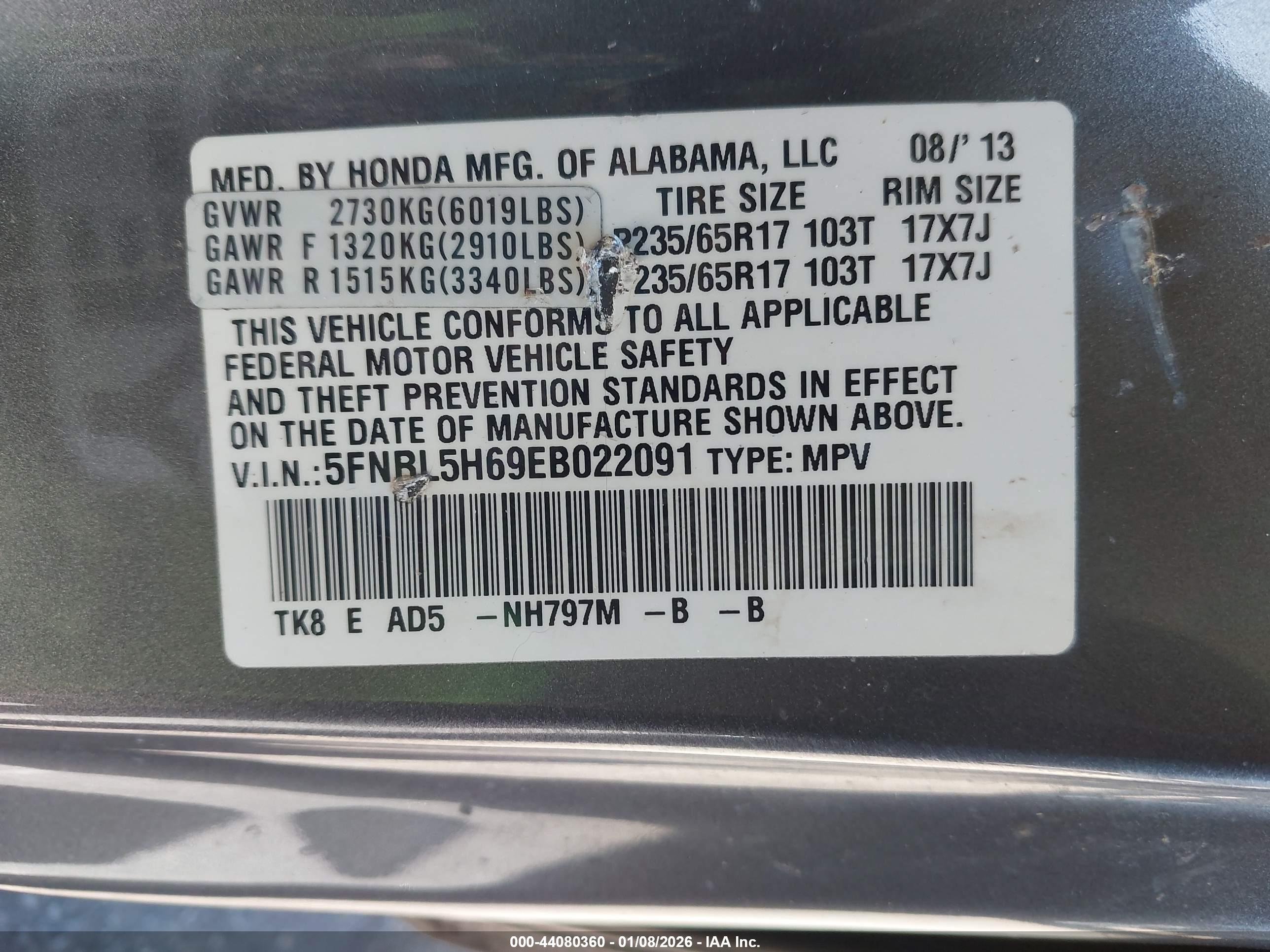 HONDA ODYSSEY image 9