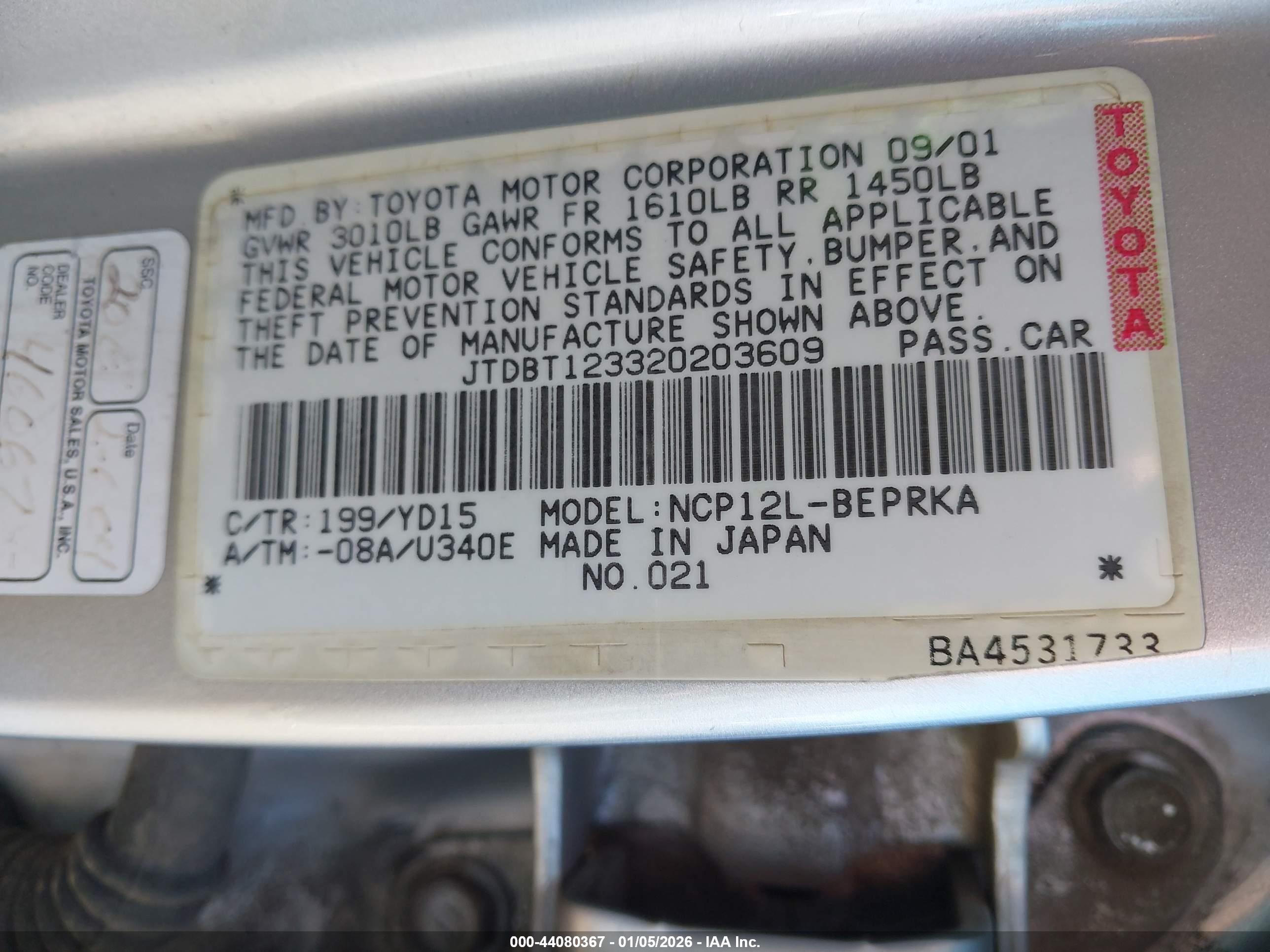 TOYOTA ECHO image 9