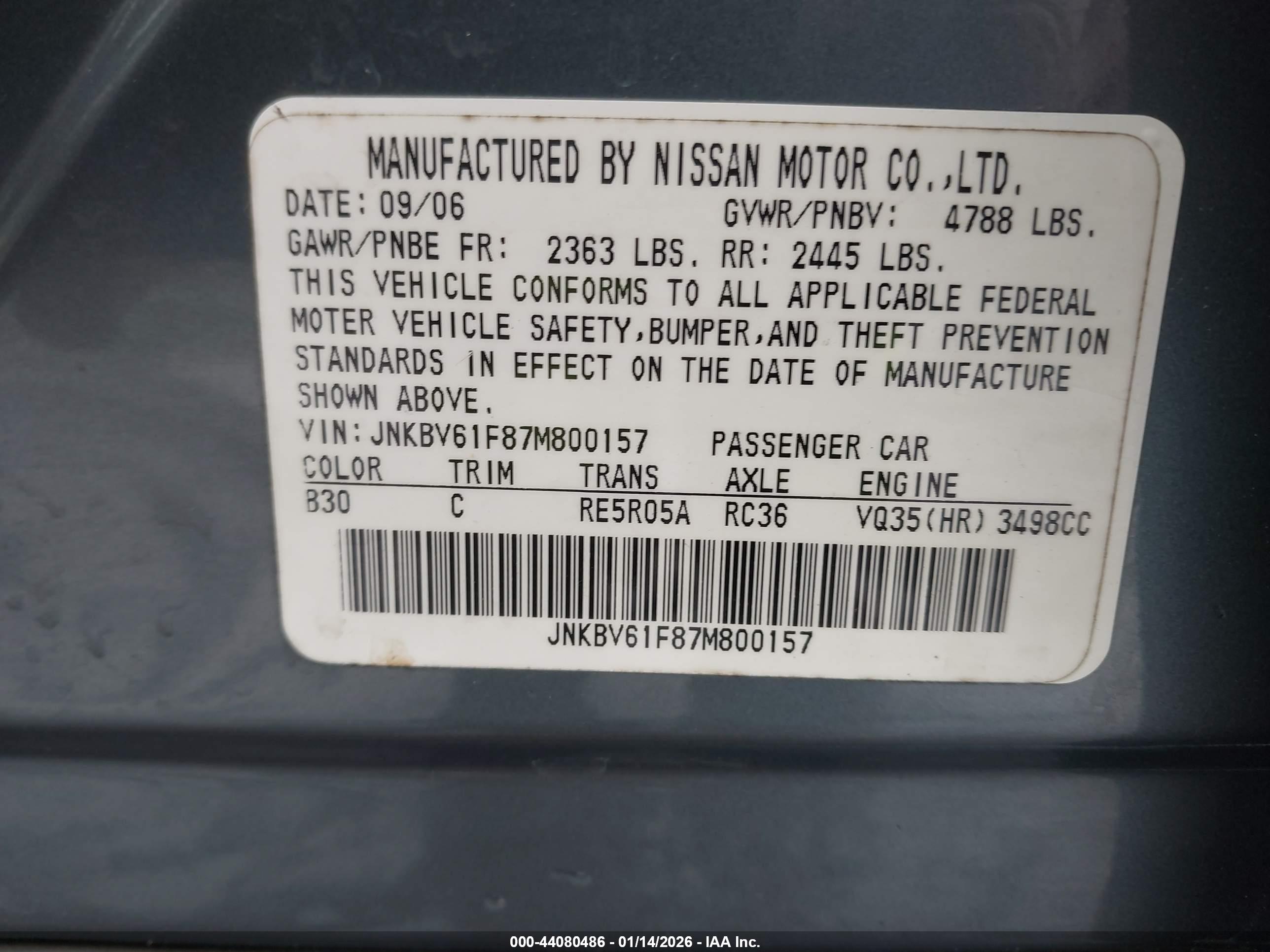 INFINITI G35X image 9