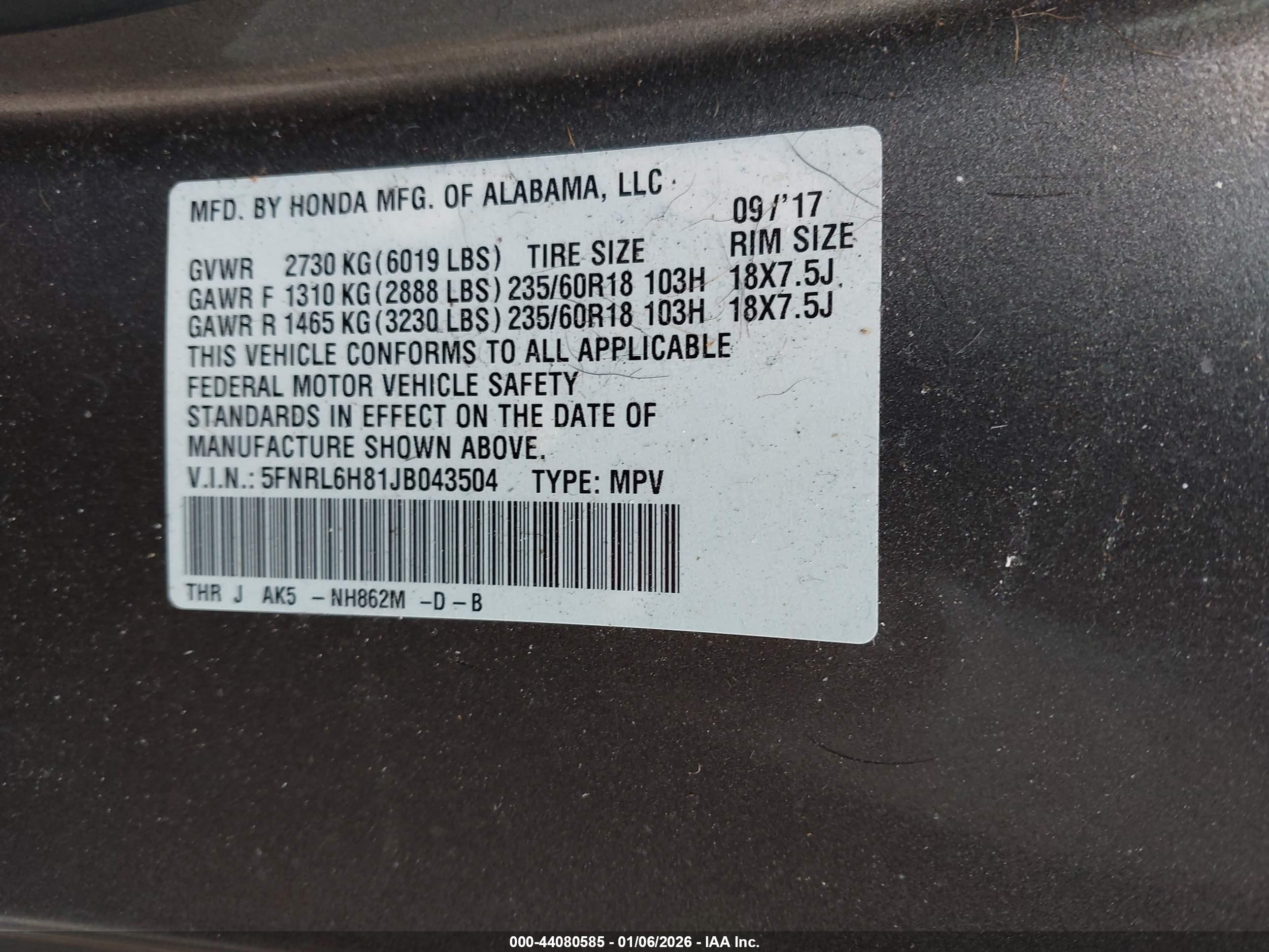HONDA ODYSSEY image 9