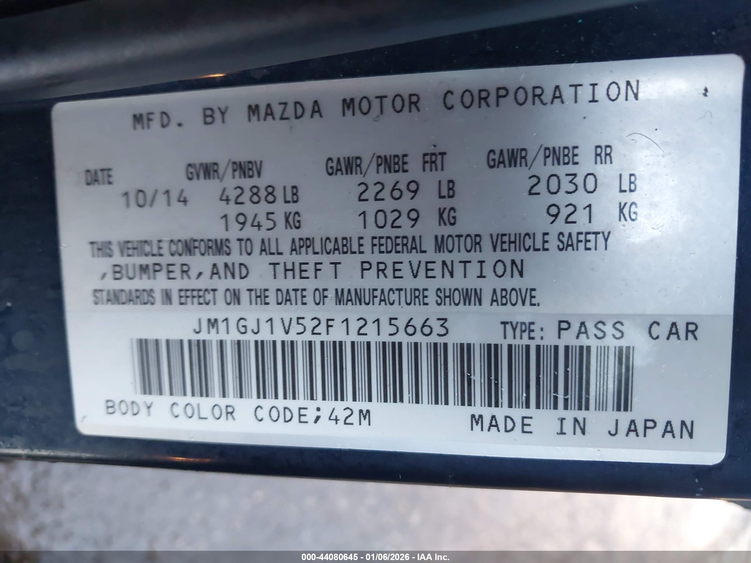 MAZDA MAZDA6 image 9