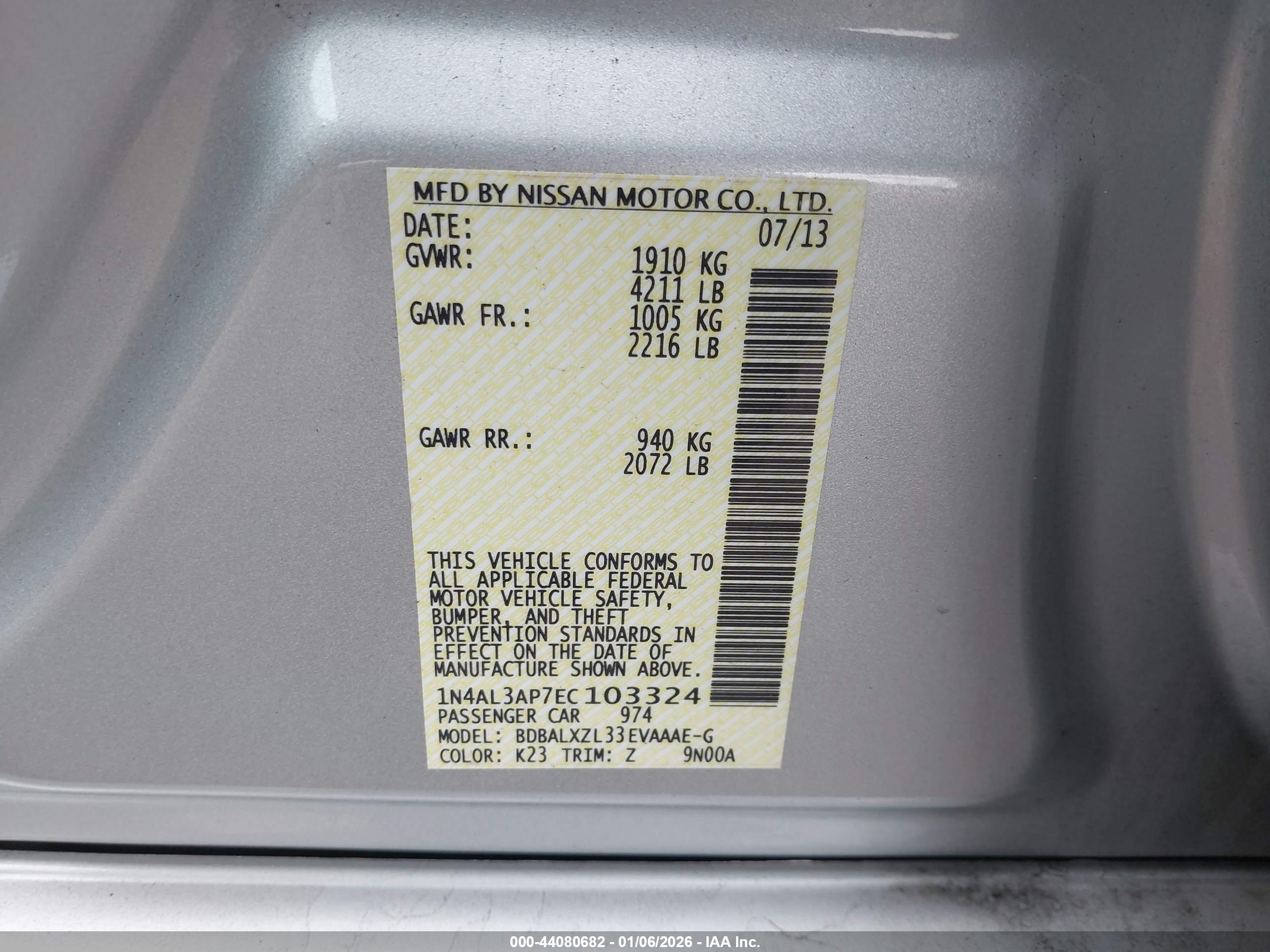 NISSAN ALTIMA image 9