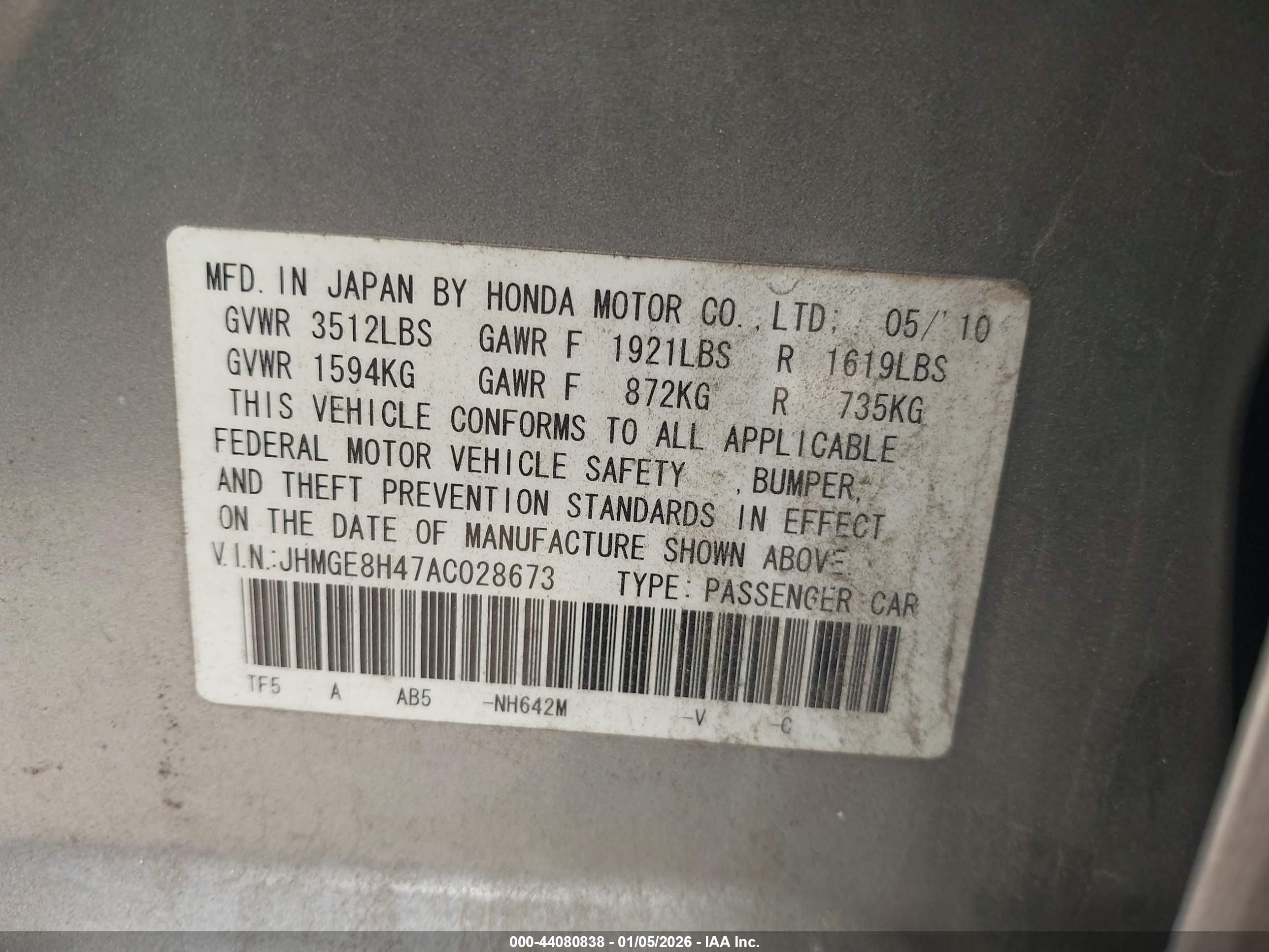 HONDA FIT image 9