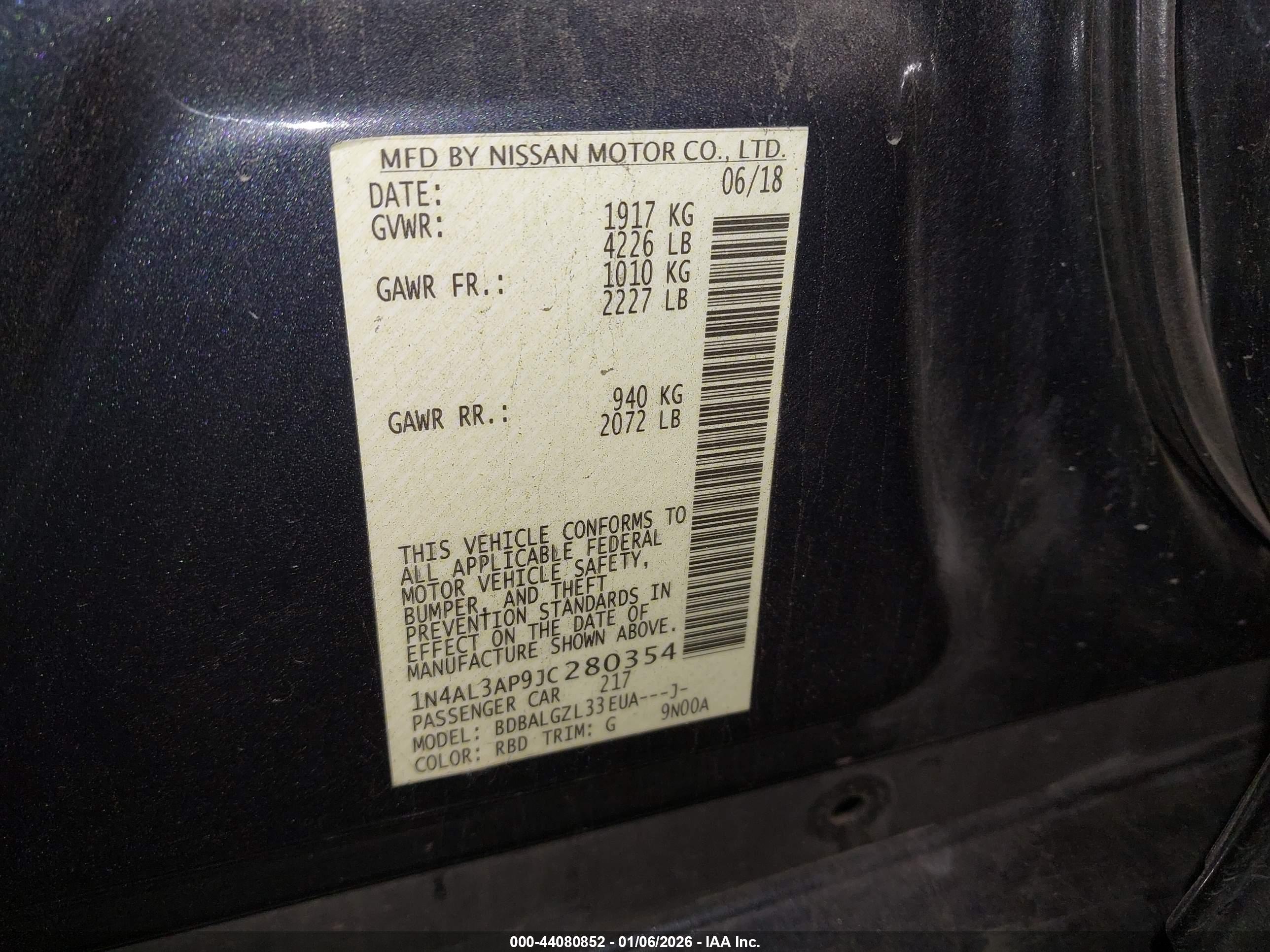 NISSAN ALTIMA image 9