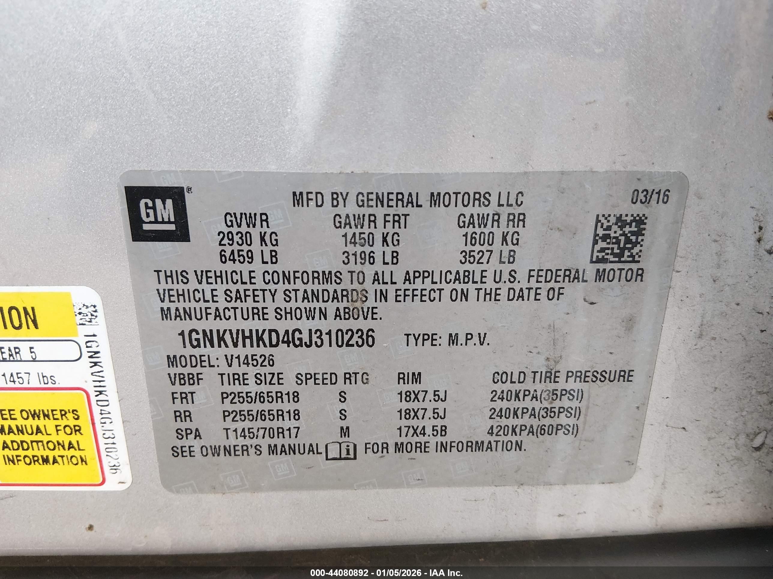 CHEVROLET TRAVERSE image 9