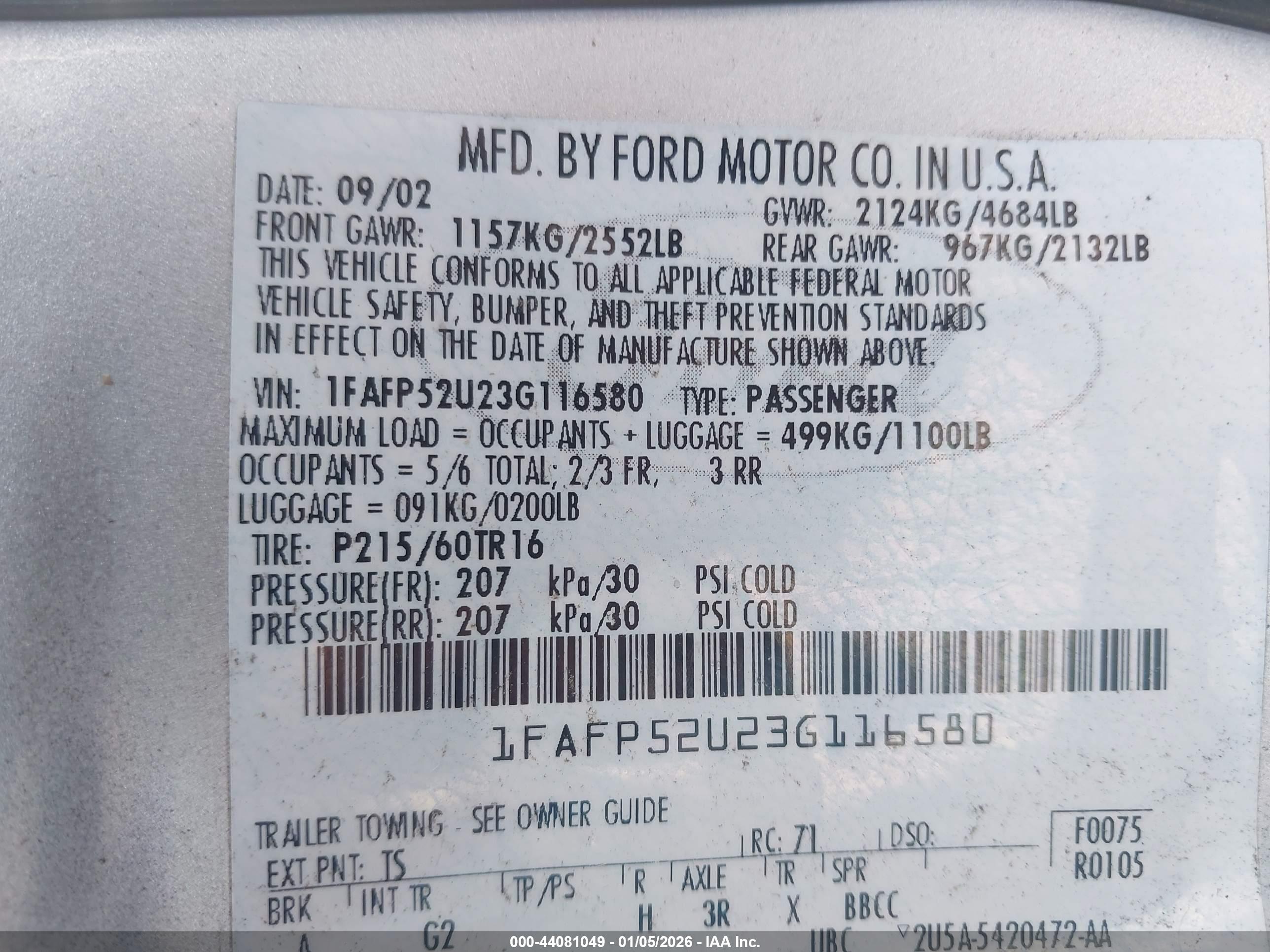 FORD TAURUS image 9