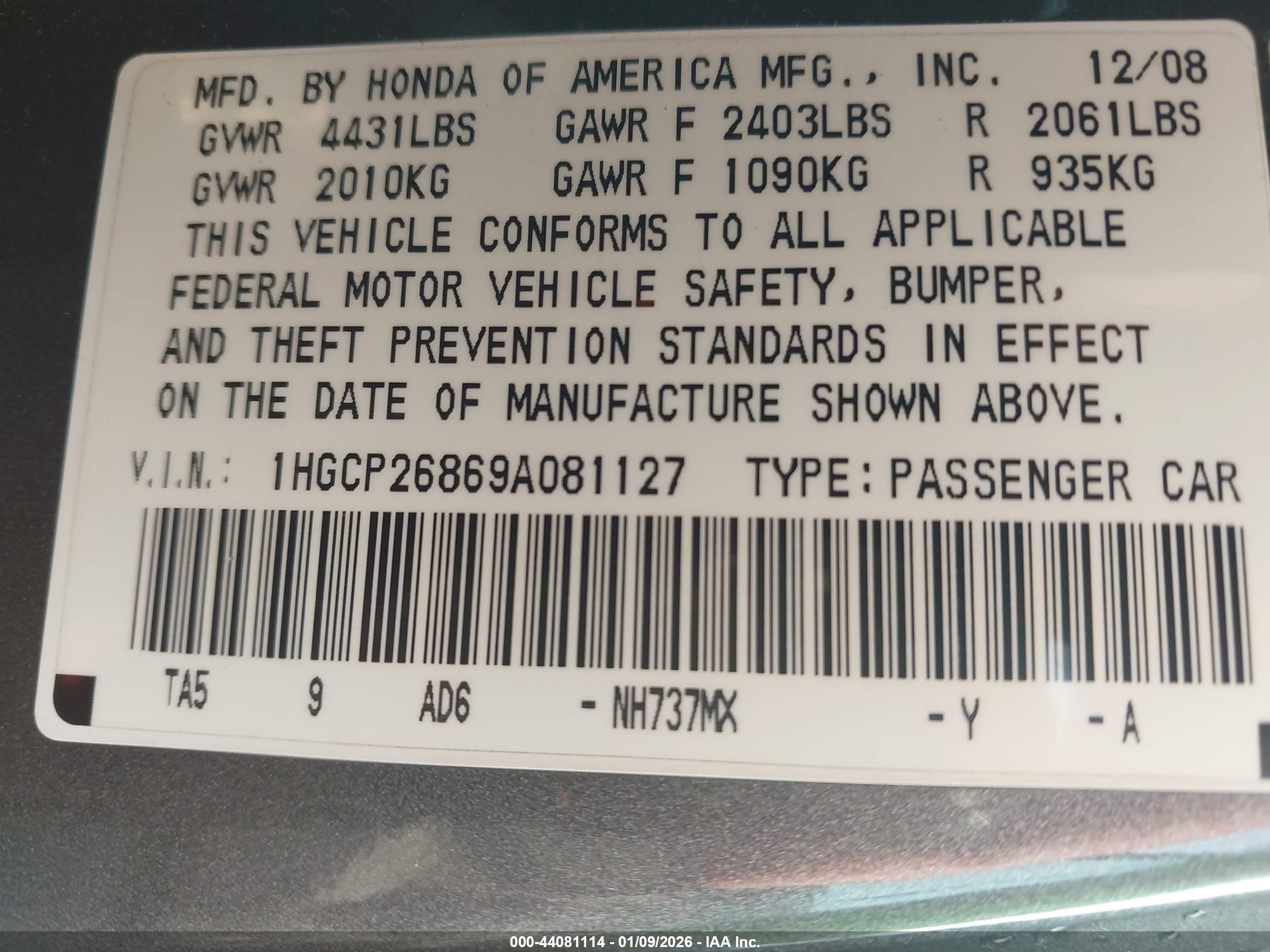 HONDA ACCORD image 9