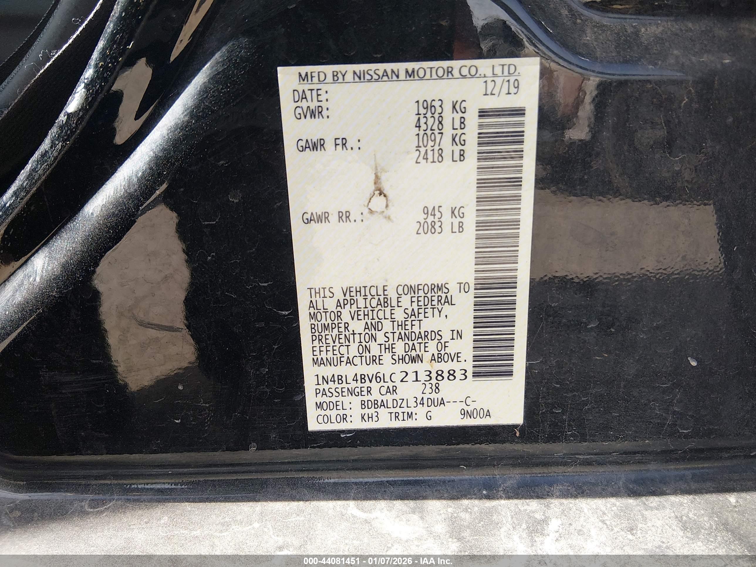 NISSAN ALTIMA image 9