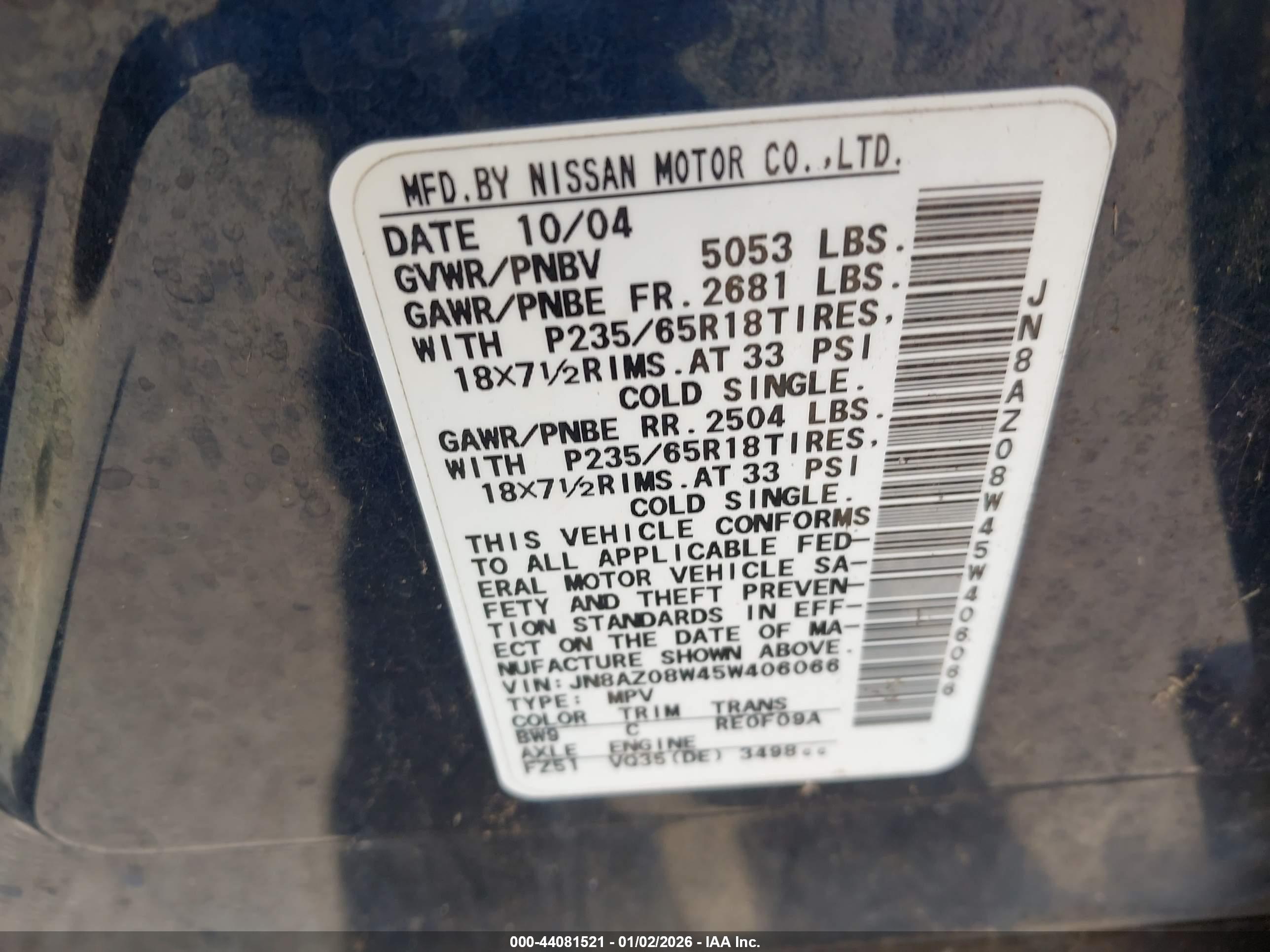 NISSAN MURANO image 9