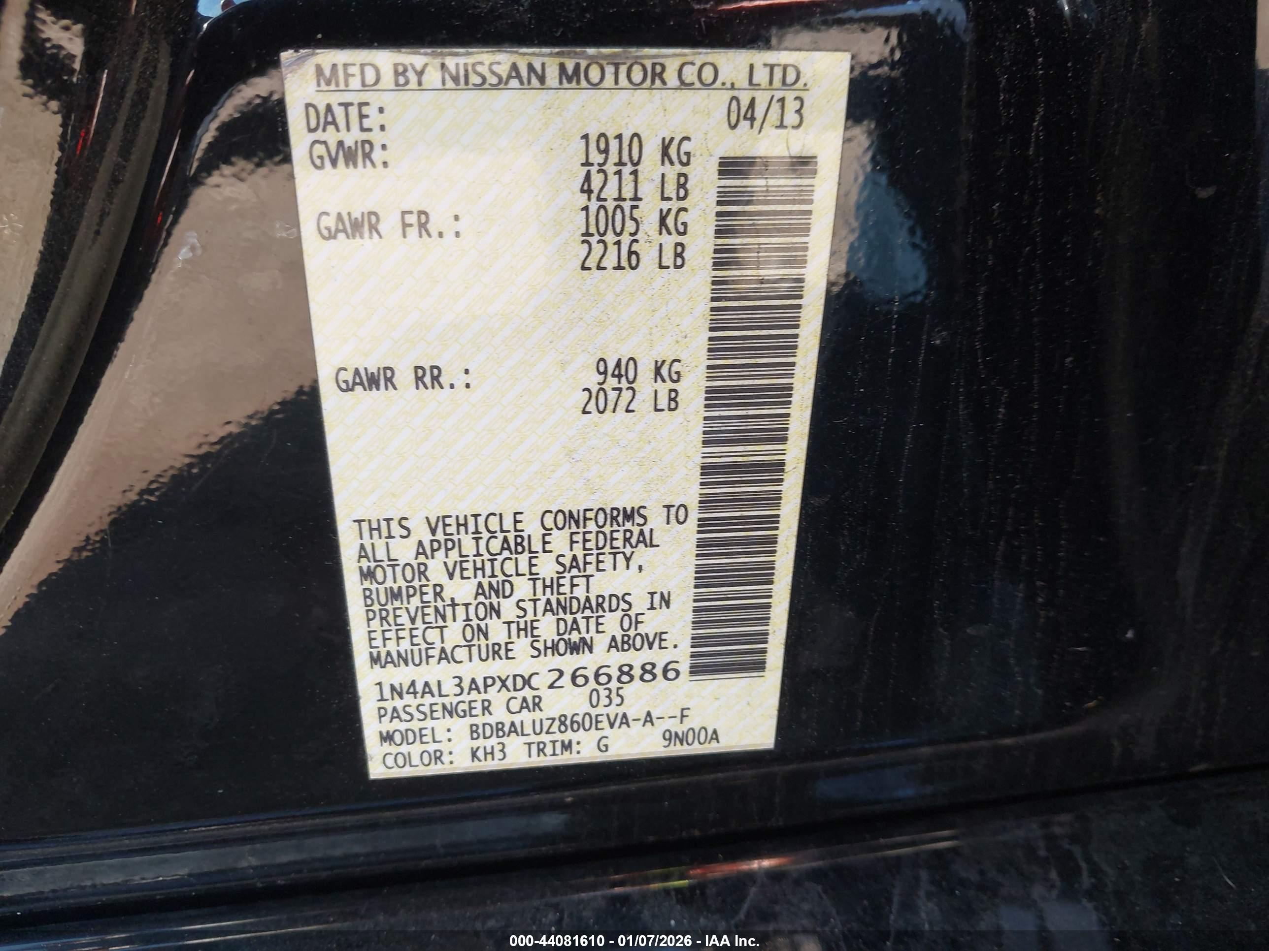 NISSAN ALTIMA image 9