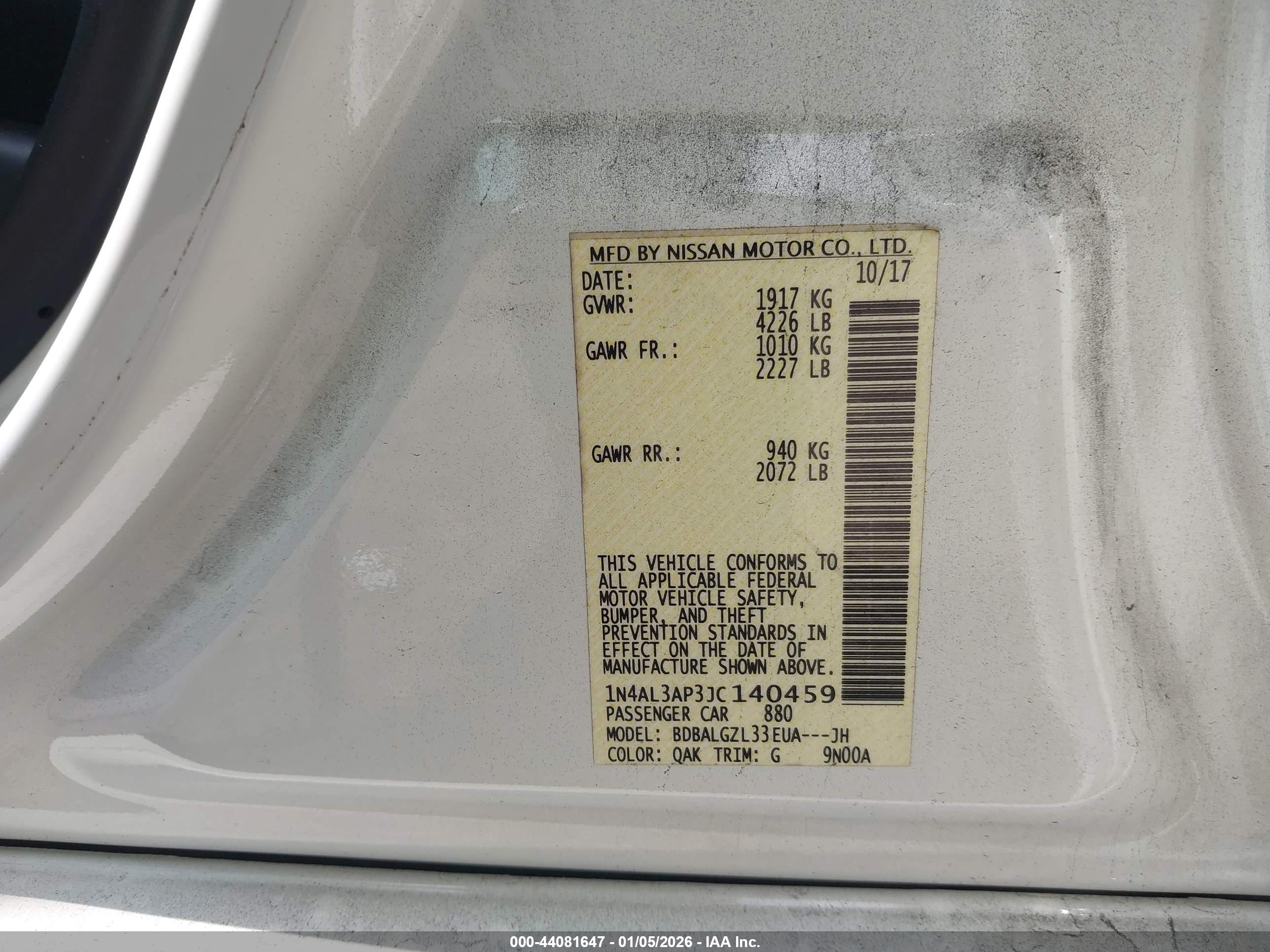 NISSAN ALTIMA image 9