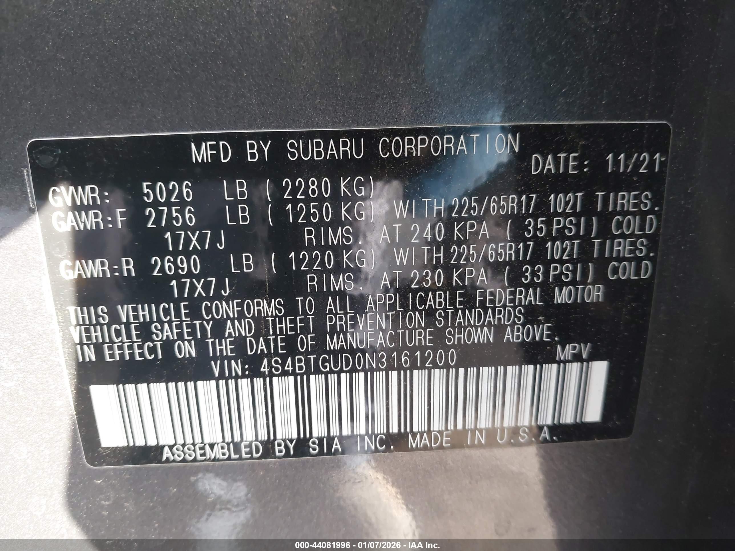 SUBARU OUTBACK image 9