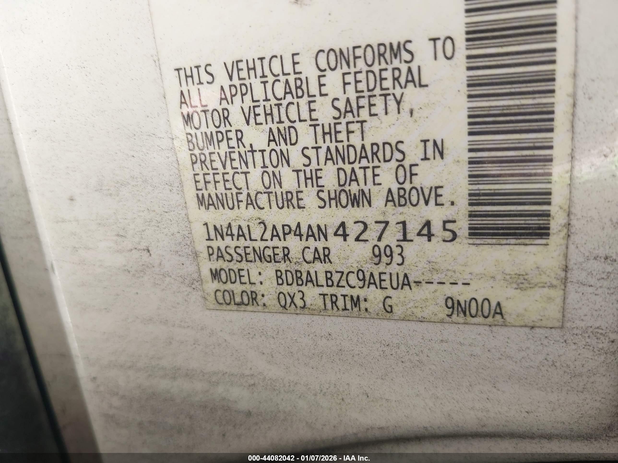 NISSAN ALTIMA image 9