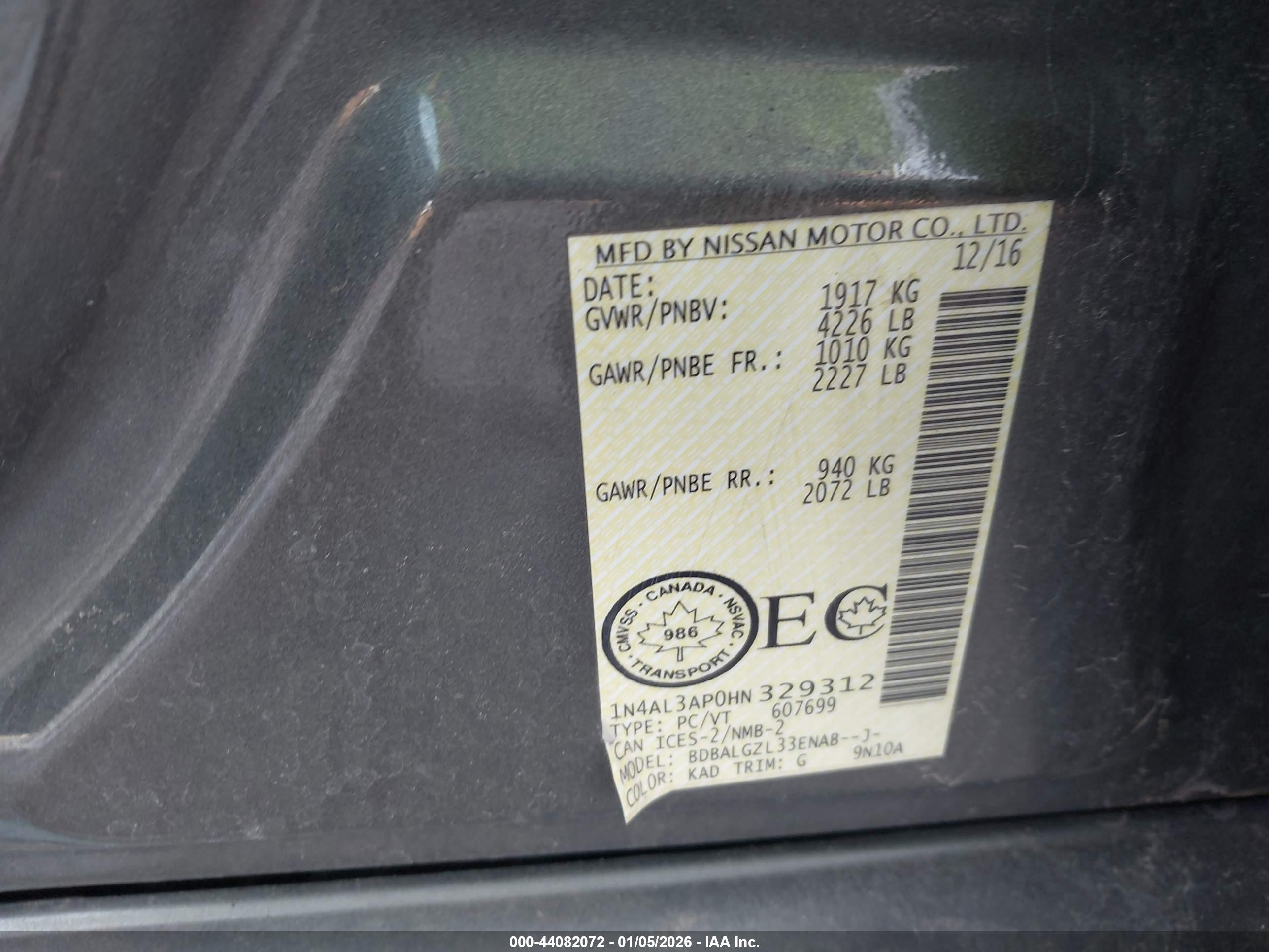 NISSAN ALTIMA image 9
