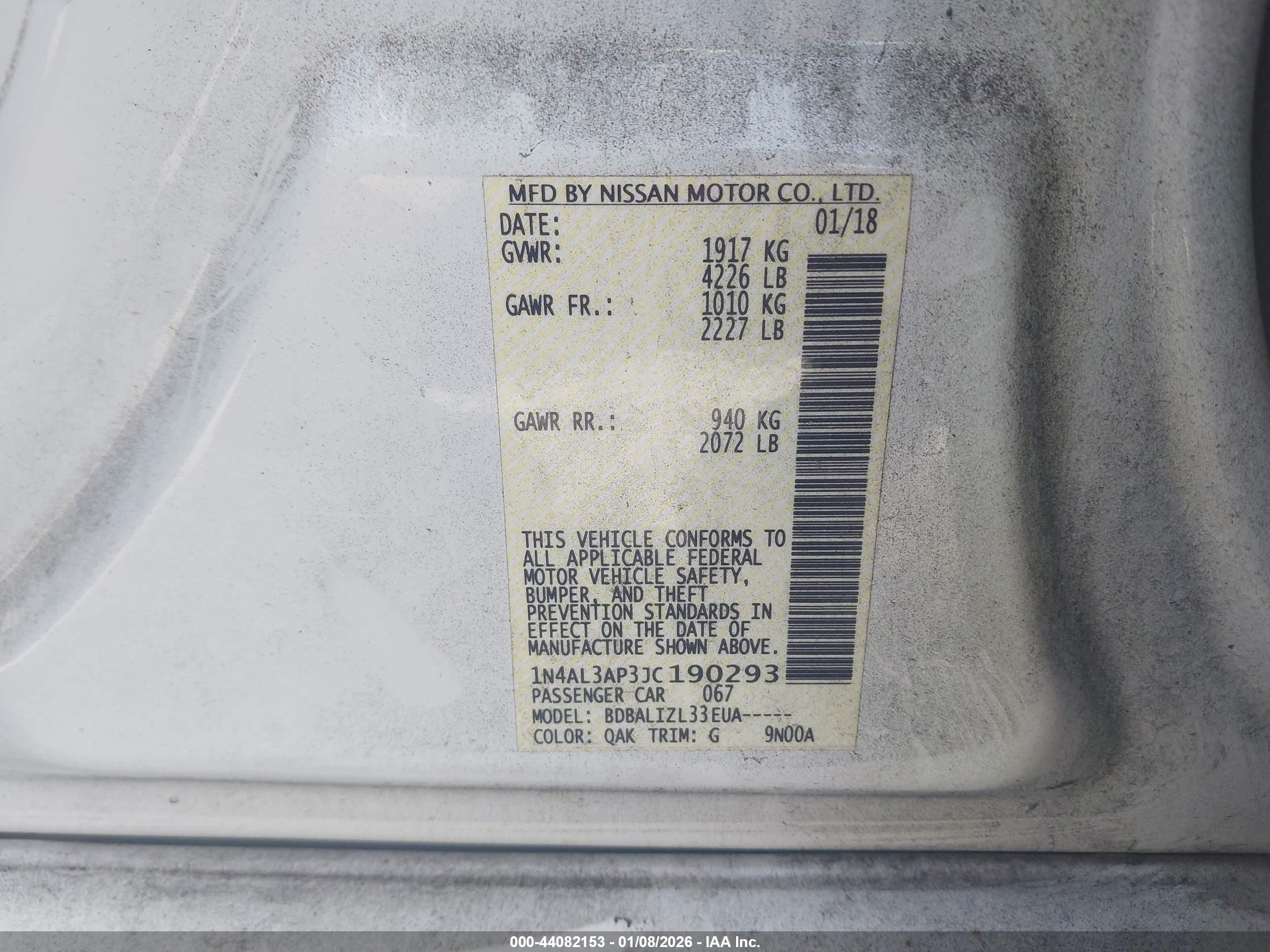 NISSAN ALTIMA image 9