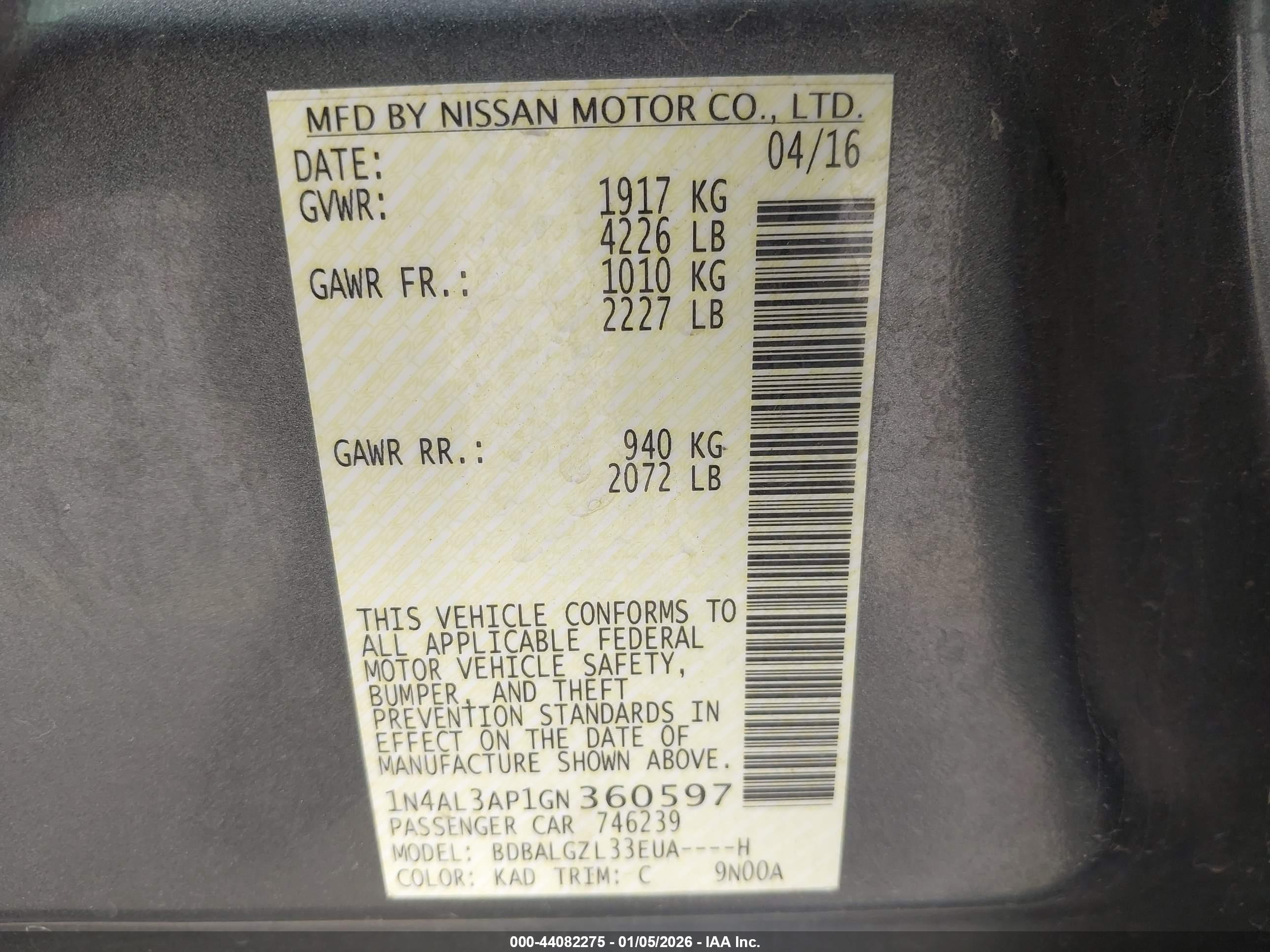 NISSAN ALTIMA image 9