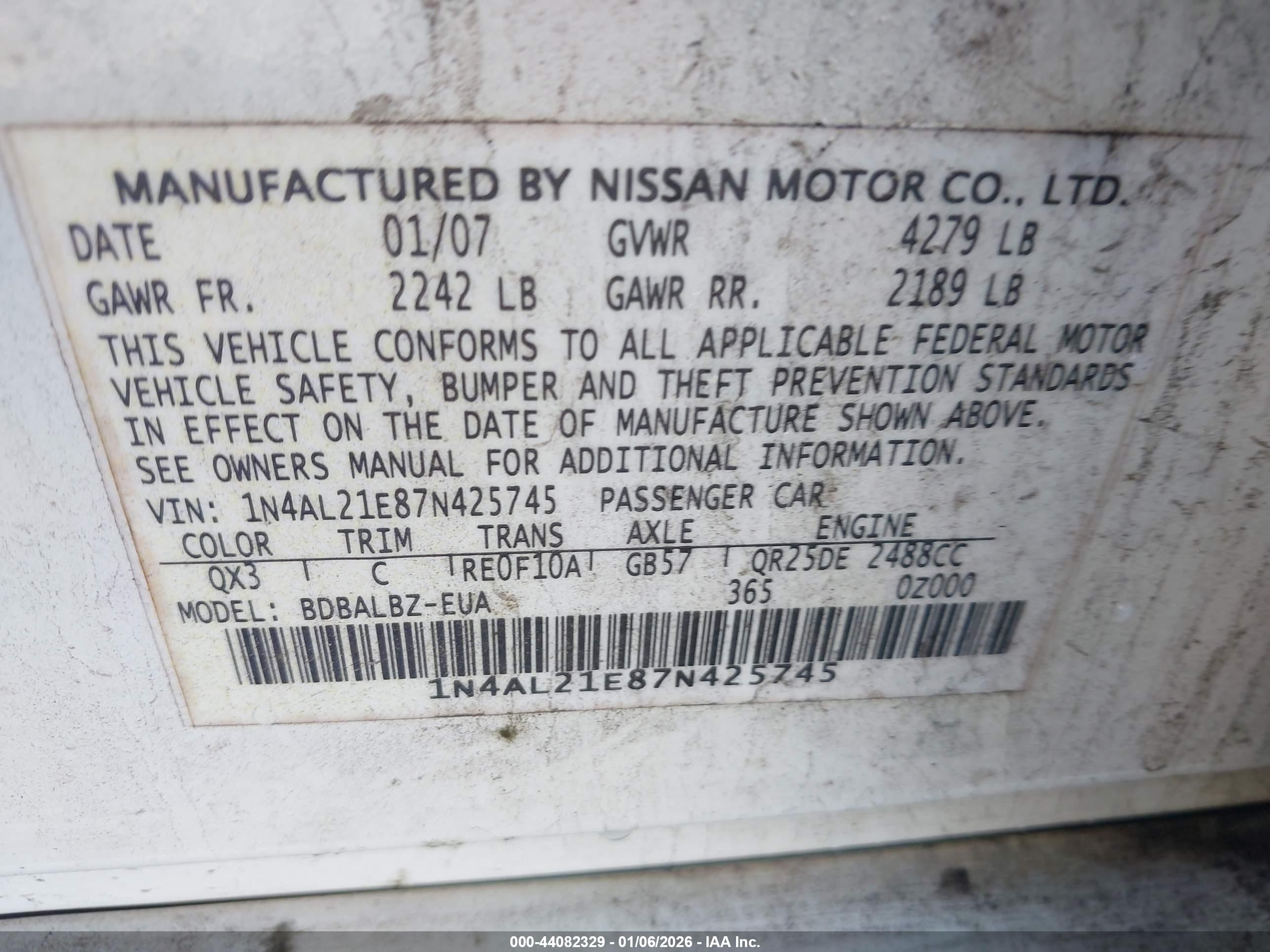 NISSAN ALTIMA image 9