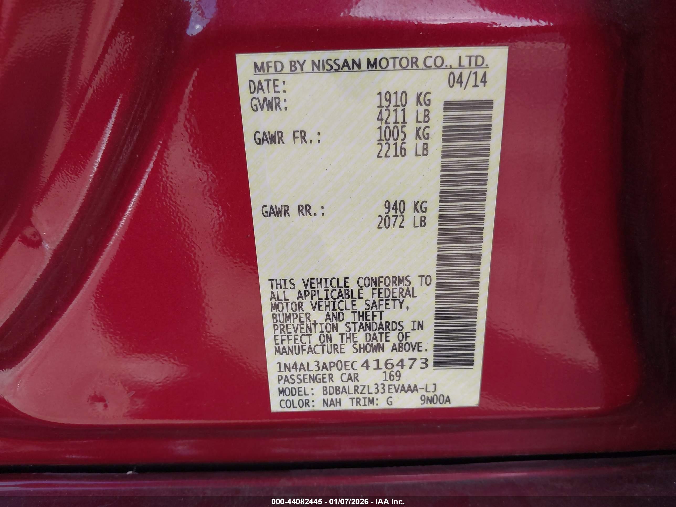 NISSAN ALTIMA image 9