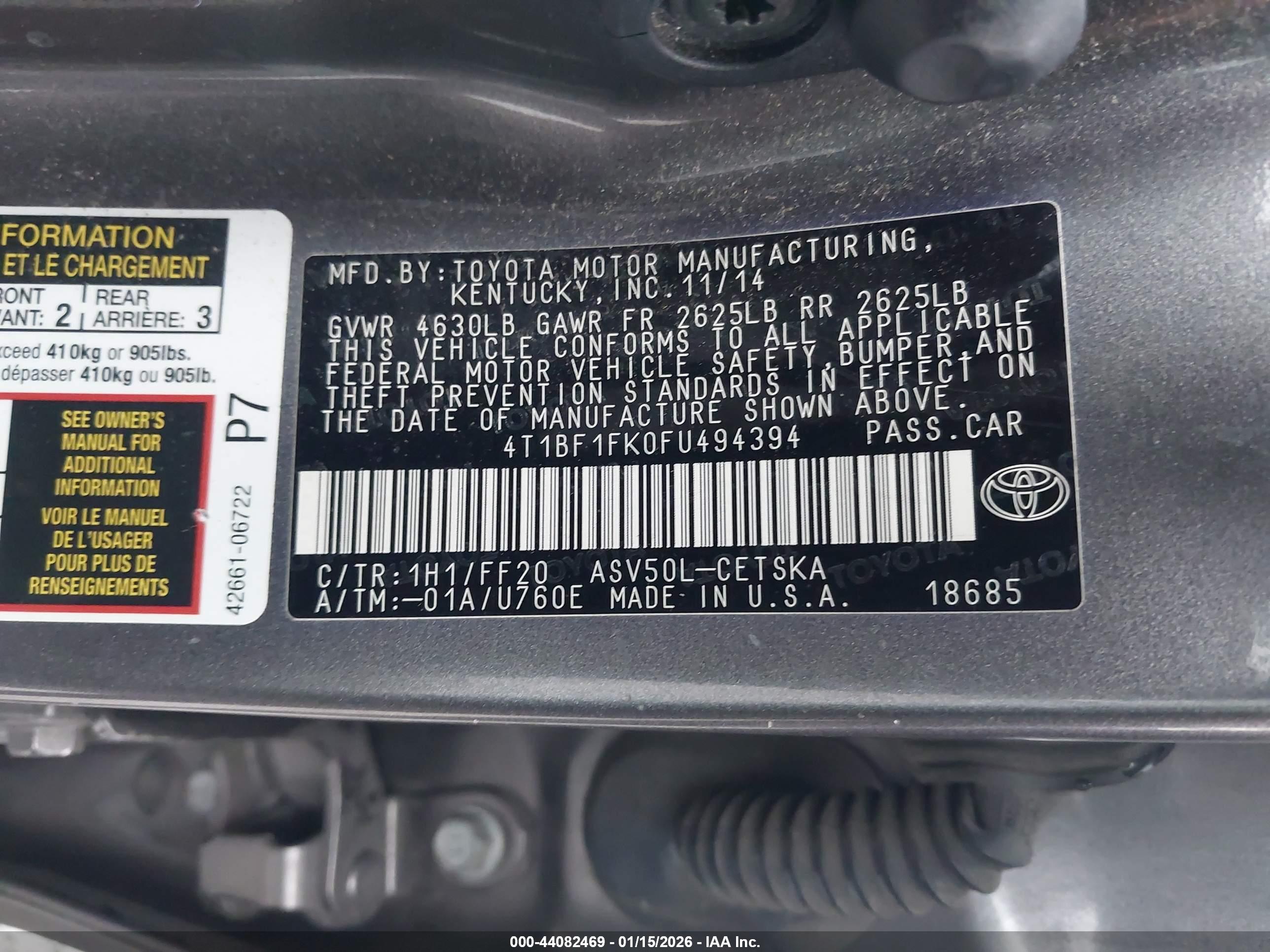 TOYOTA CAMRY image 9