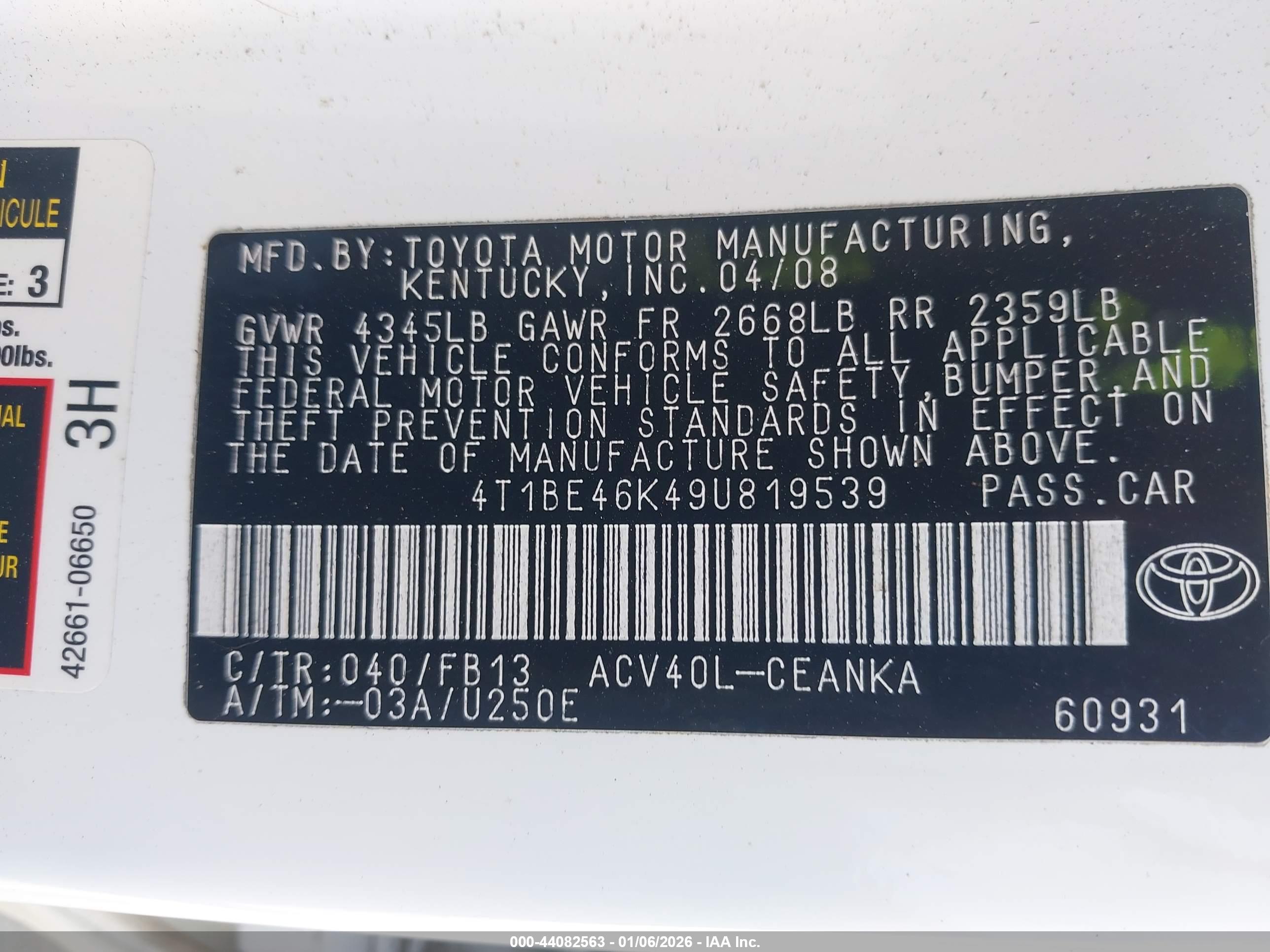 TOYOTA CAMRY image 9