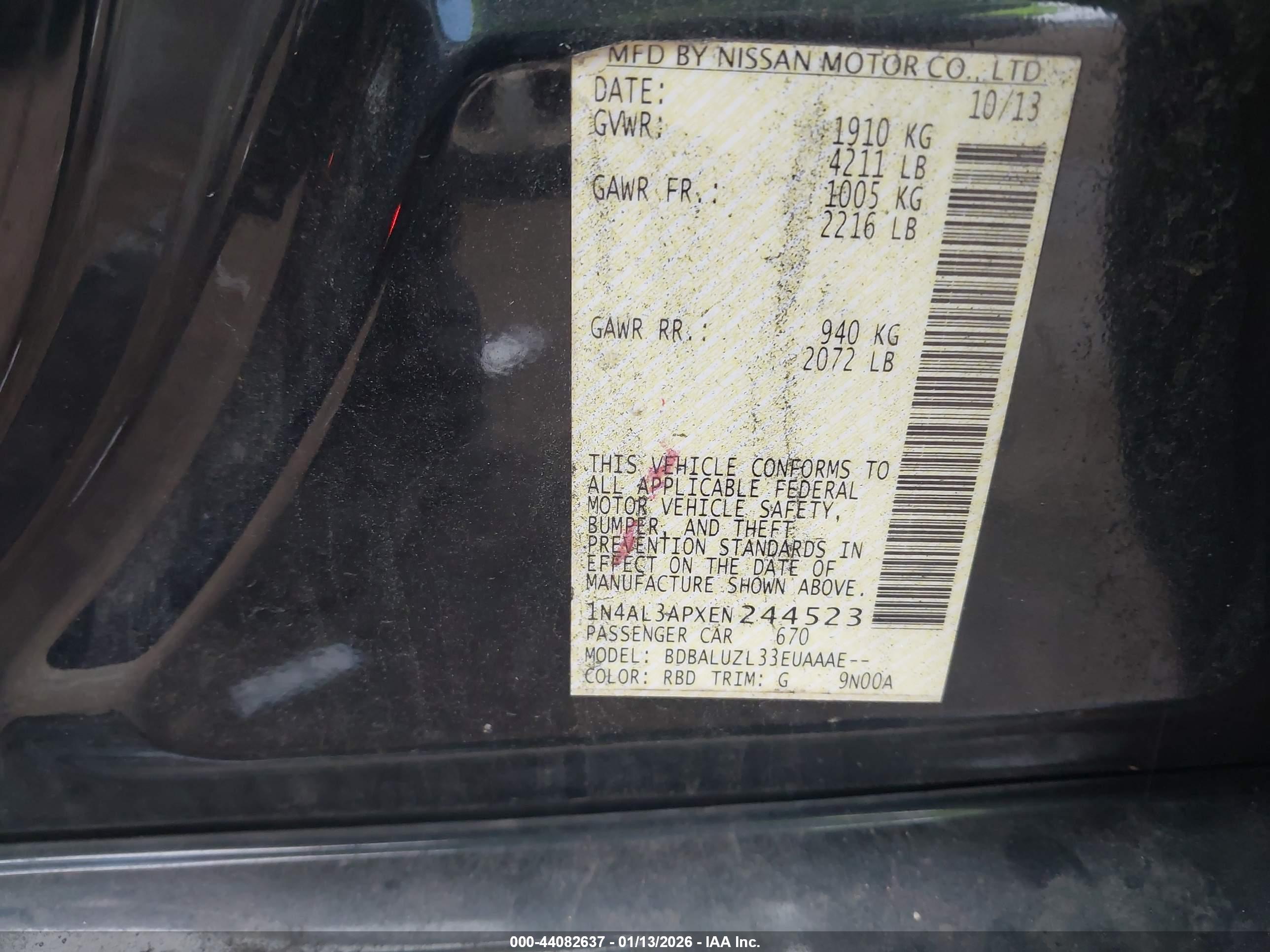 NISSAN ALTIMA image 9