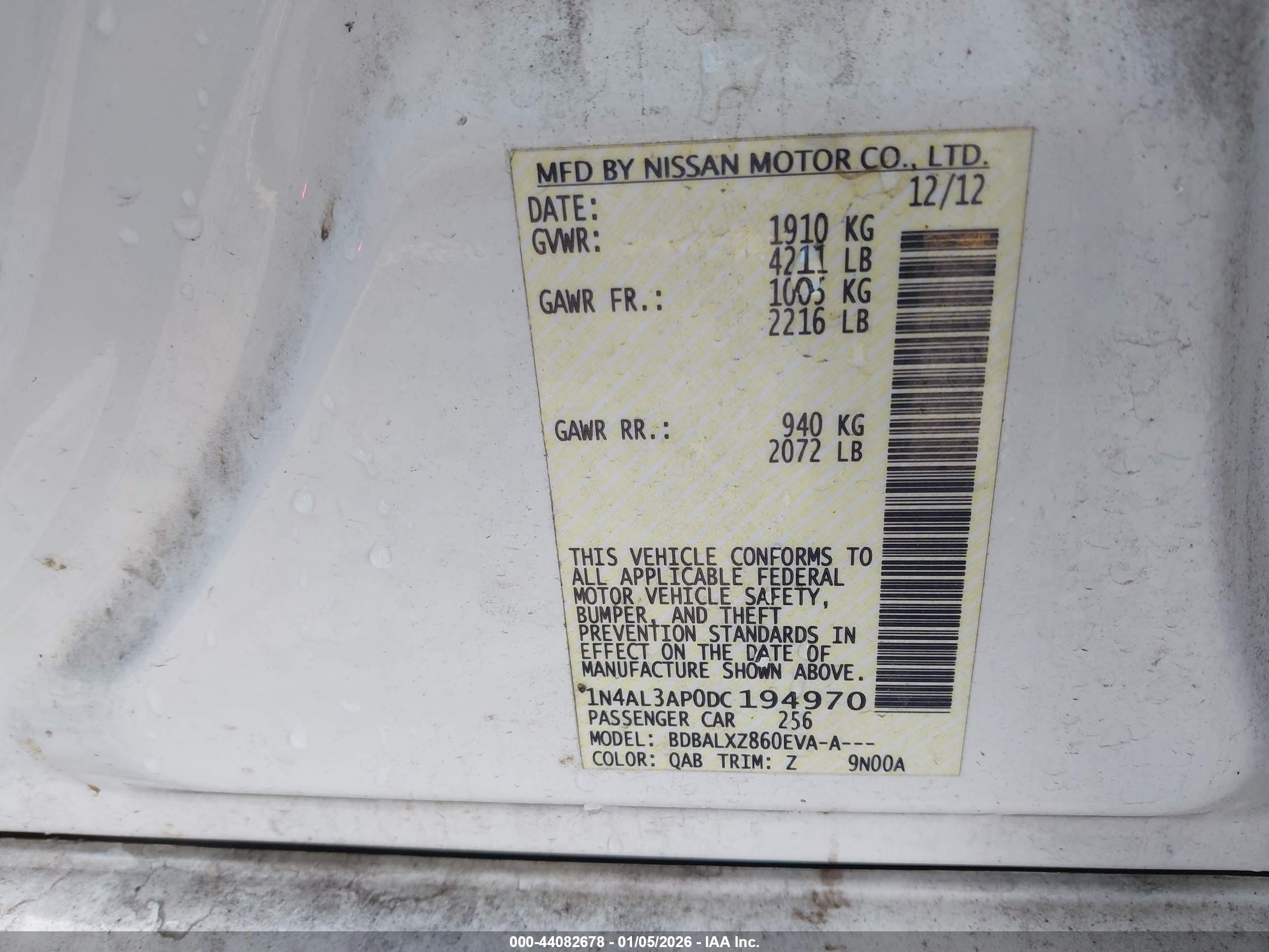 NISSAN ALTIMA image 9