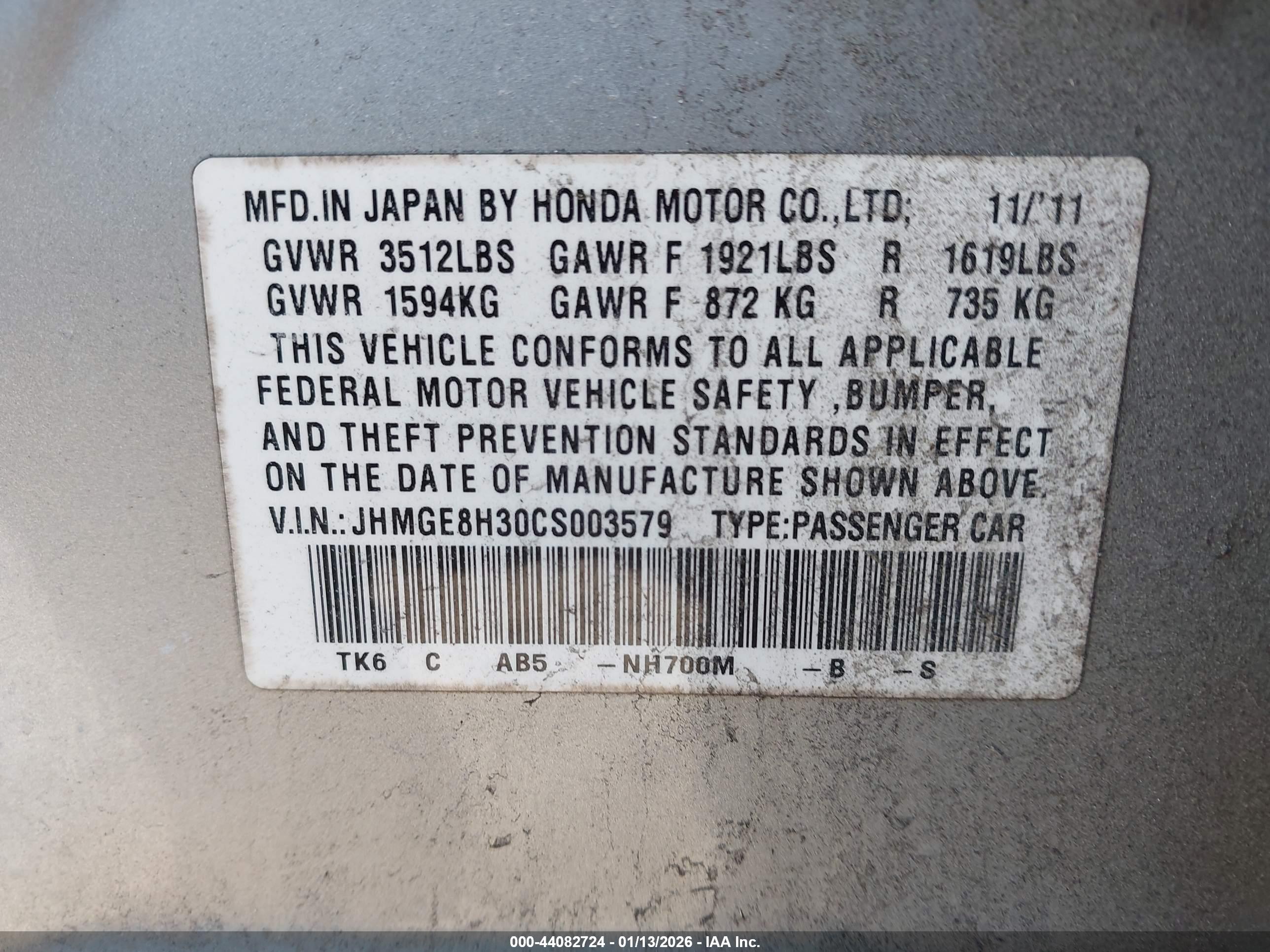 HONDA FIT image 9