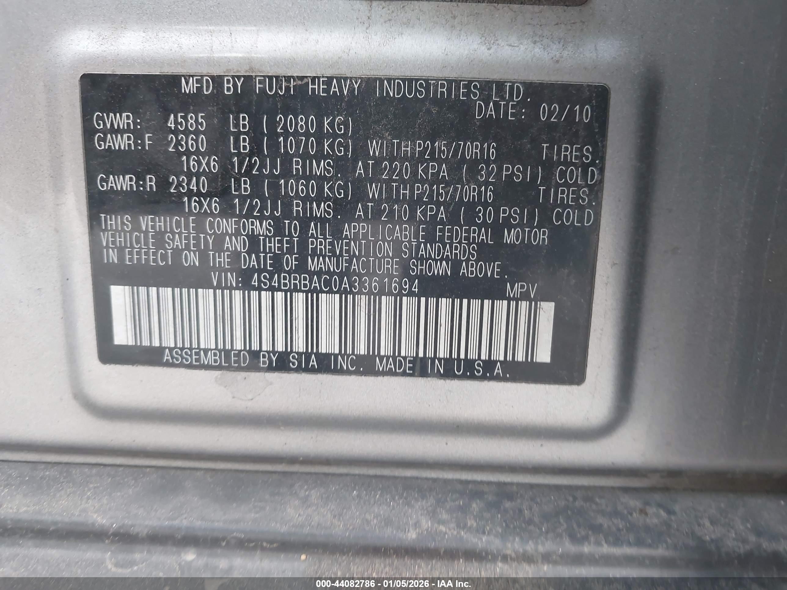 SUBARU OUTBACK image 9