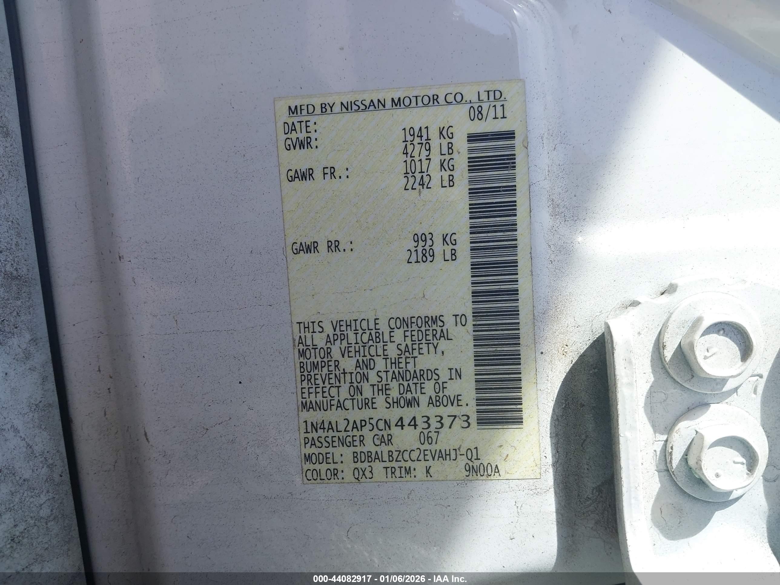 NISSAN ALTIMA image 9