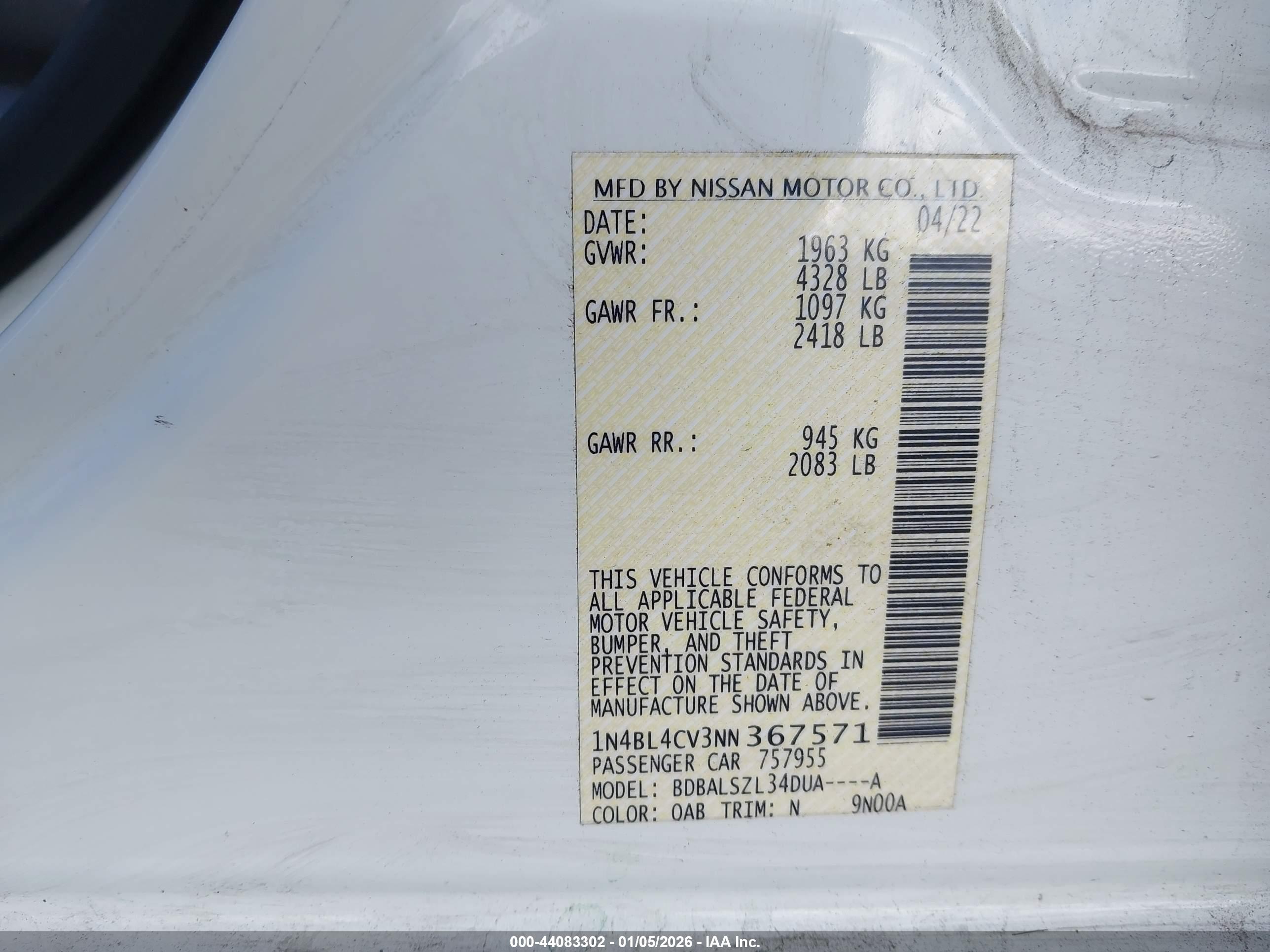 NISSAN ALTIMA image 9