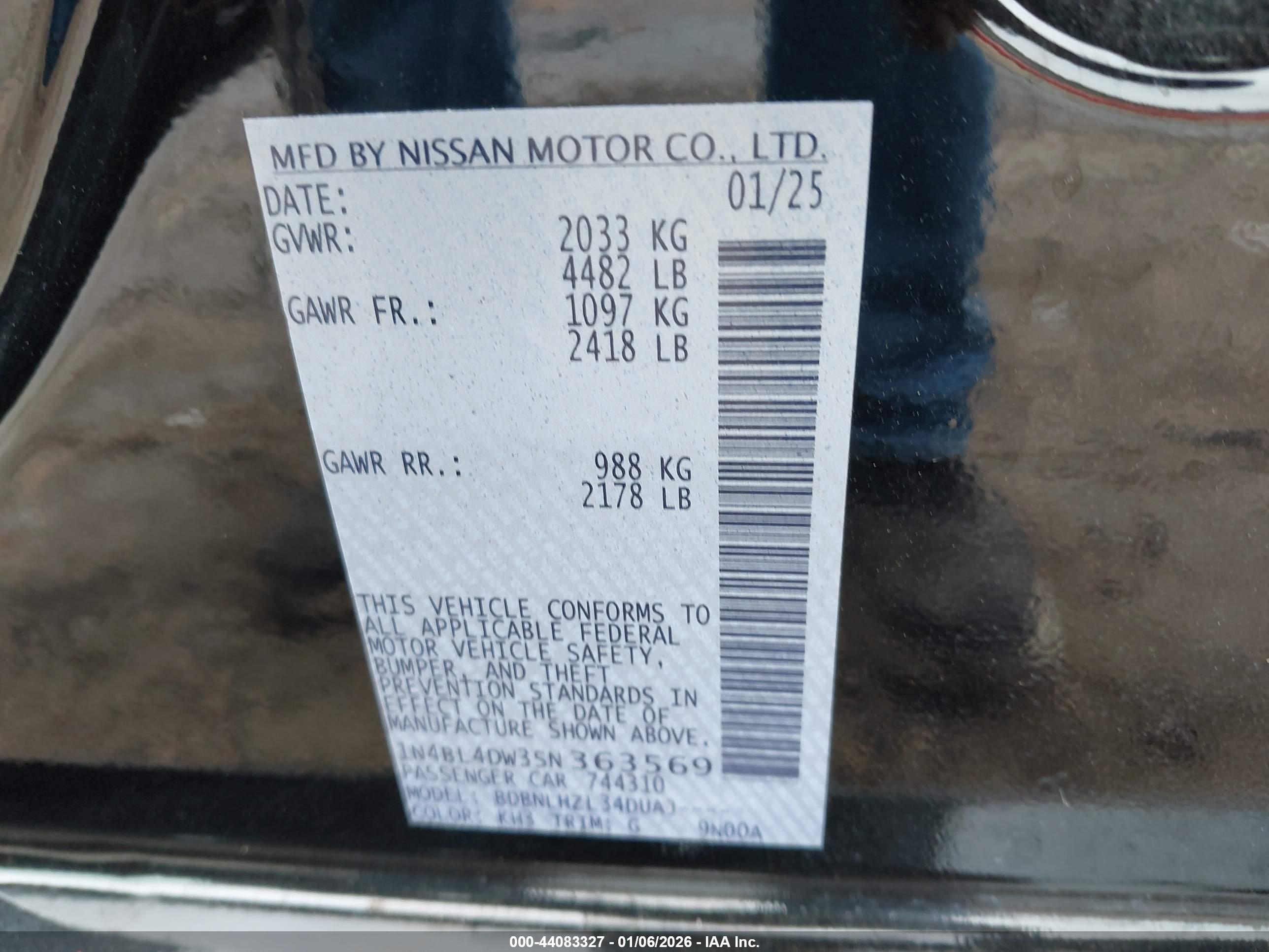 NISSAN ALTIMA image 9