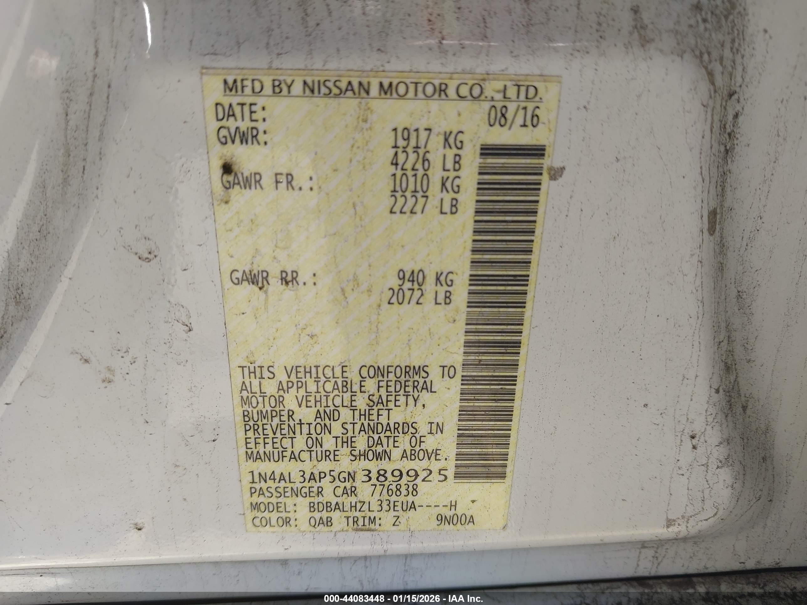 NISSAN ALTIMA image 9