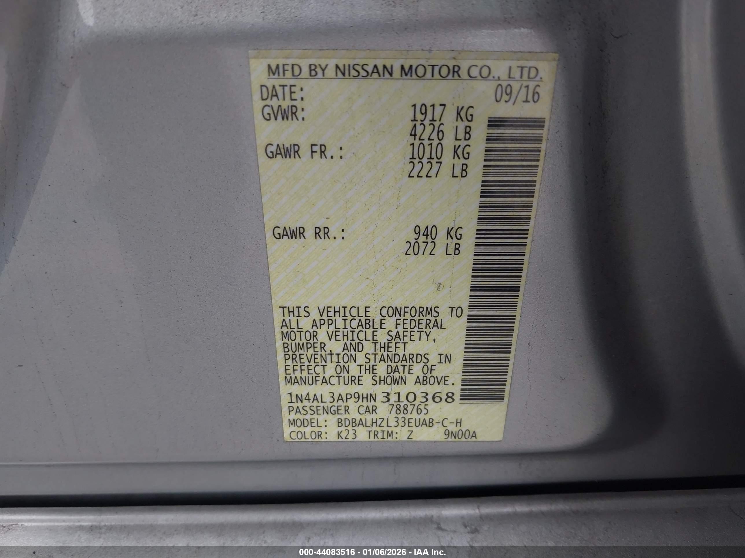 NISSAN ALTIMA image 9