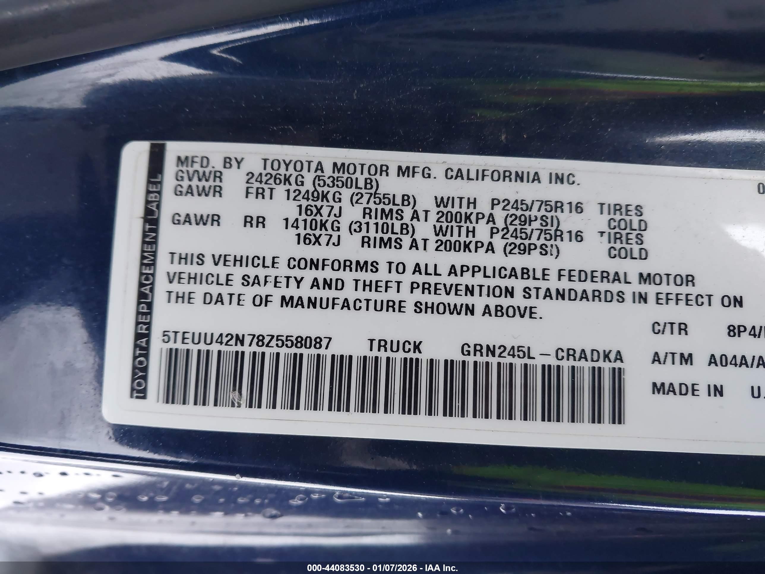 TOYOTA TACOMA image 9