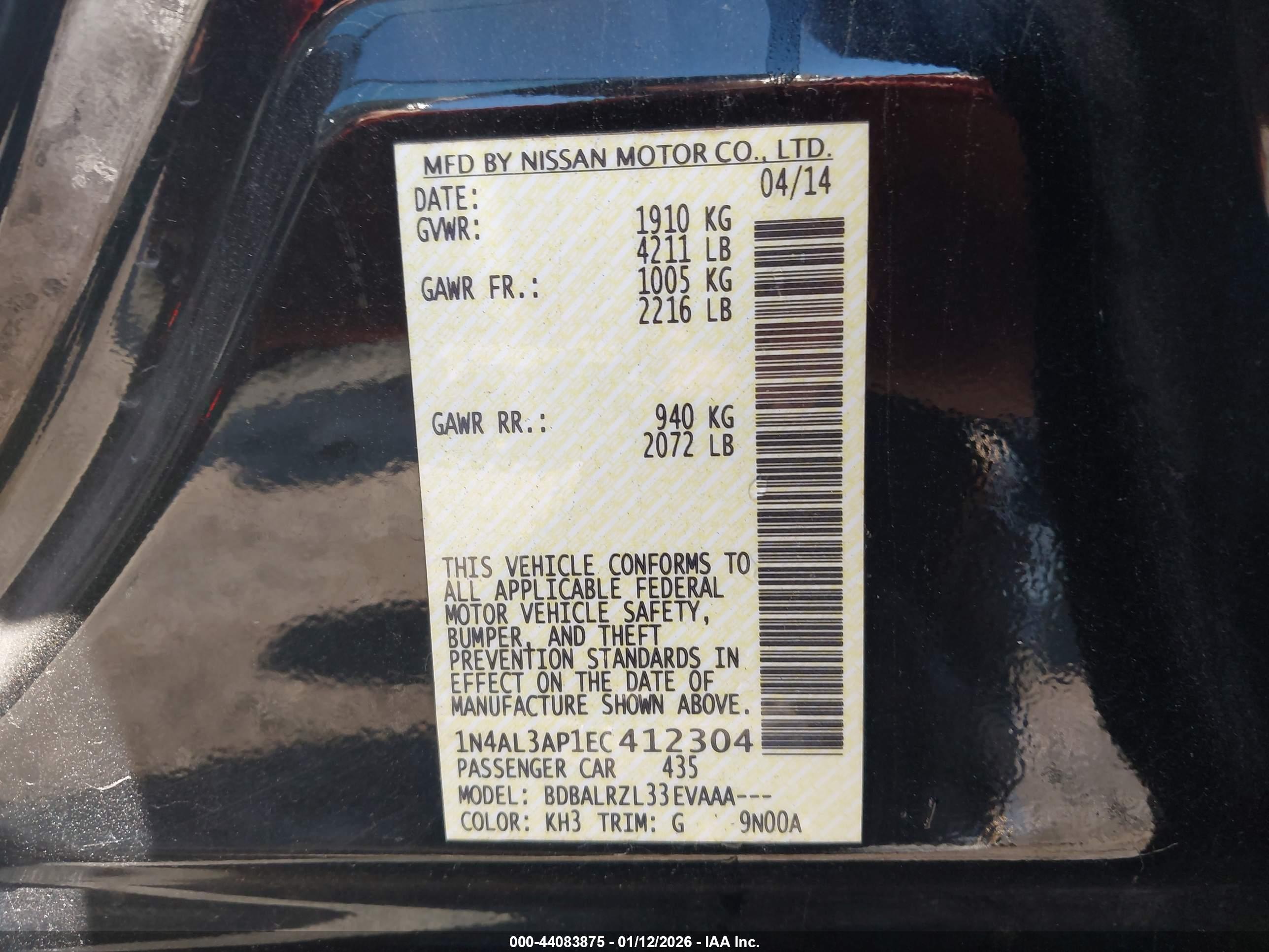 NISSAN ALTIMA image 9