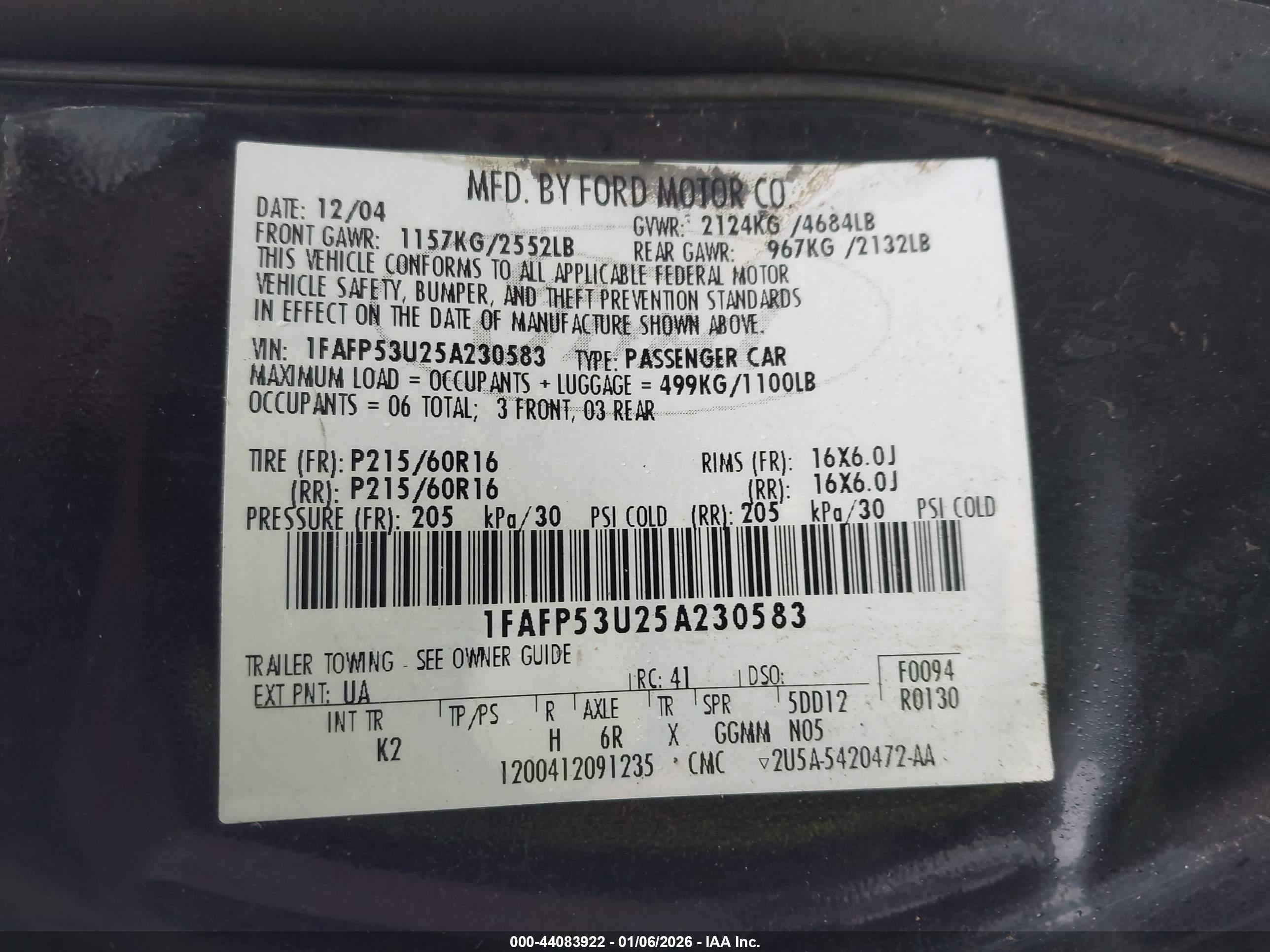 FORD TAURUS image 9
